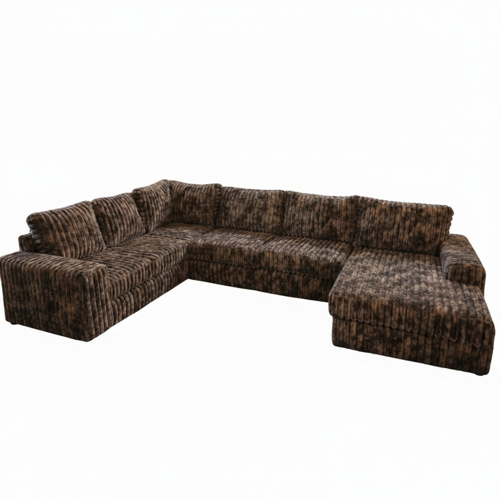 Big Wig Mocha Three-Piece Chaise Sectional
