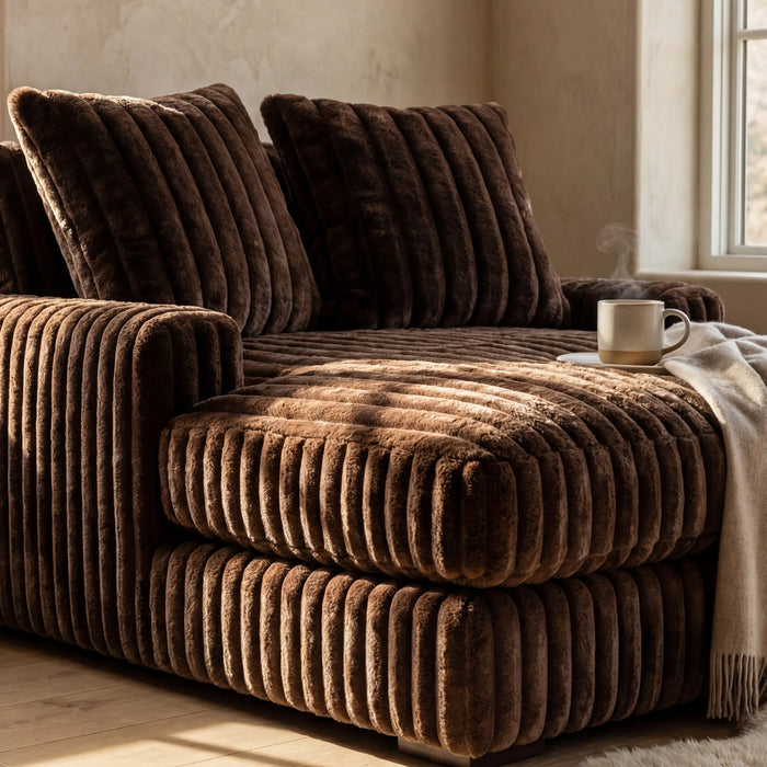 Big Wig Mocha chaise lounger staged in a styled living room (view 3)