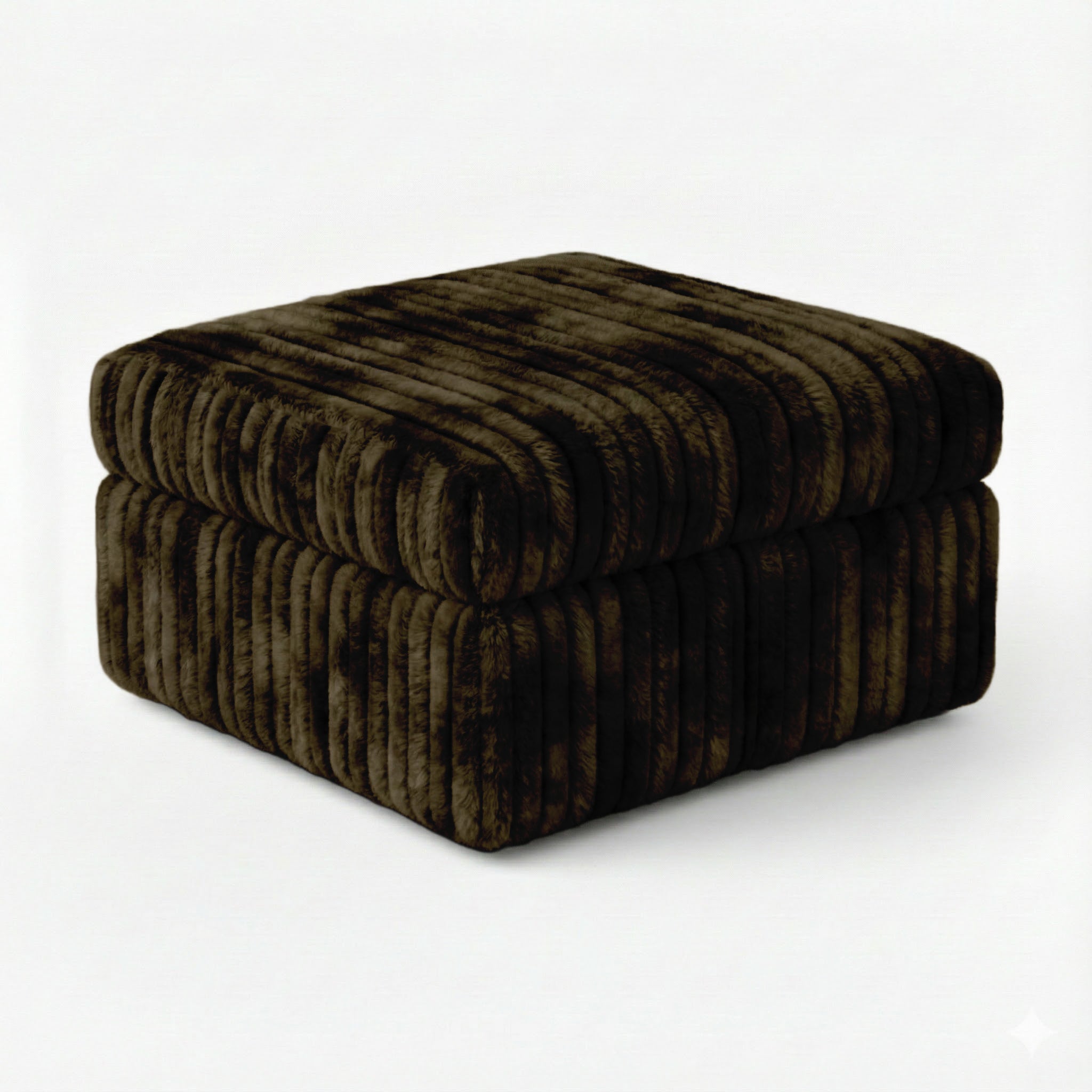 Big Wig Mocha Ottoman Square