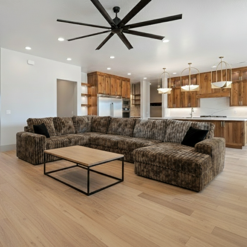 Big Wig Mocha Three-Piece Chaise Sectional