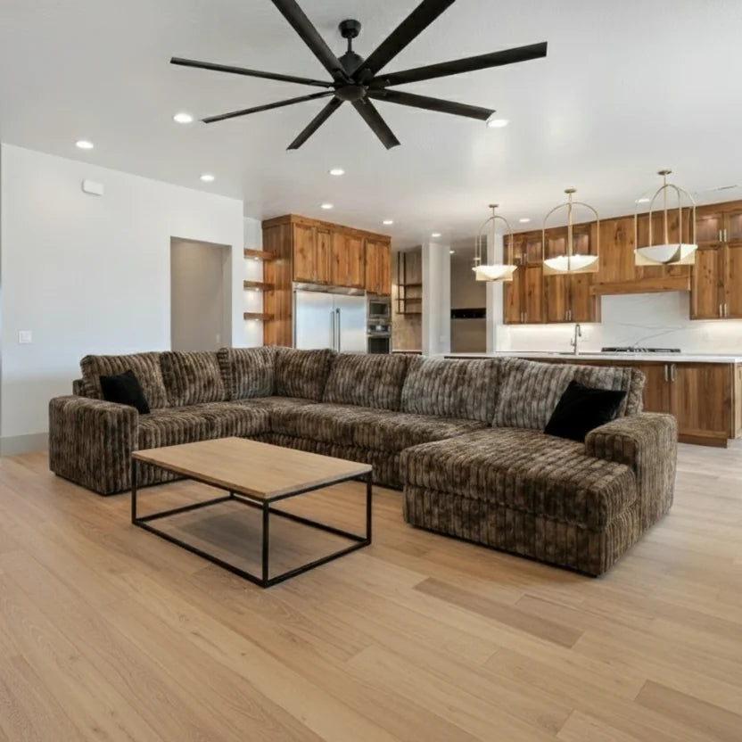 Big Wig Mocha Three-Piece Chaise Sectional