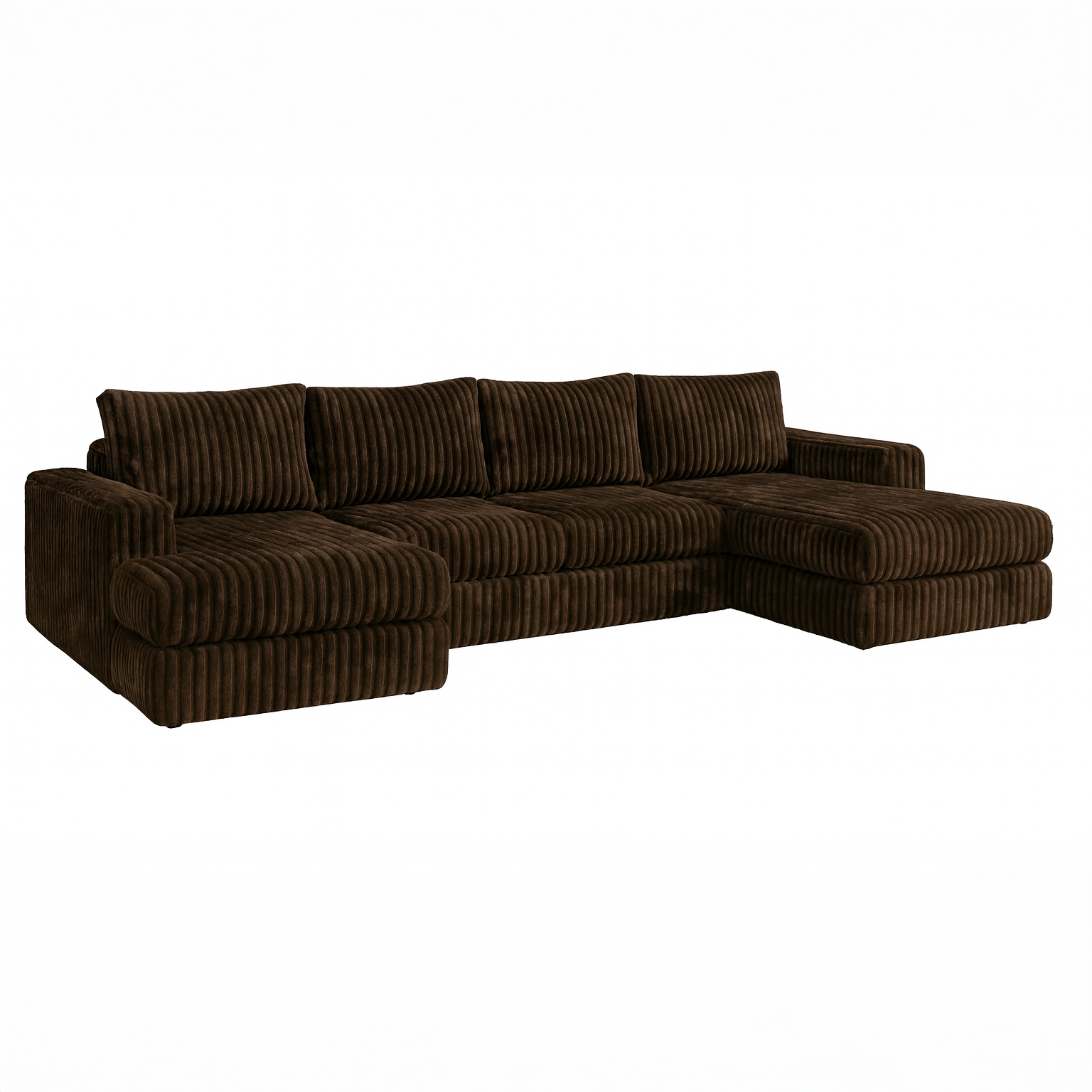 Big Wig Mocha Three-Piece Double Chaise Sectional