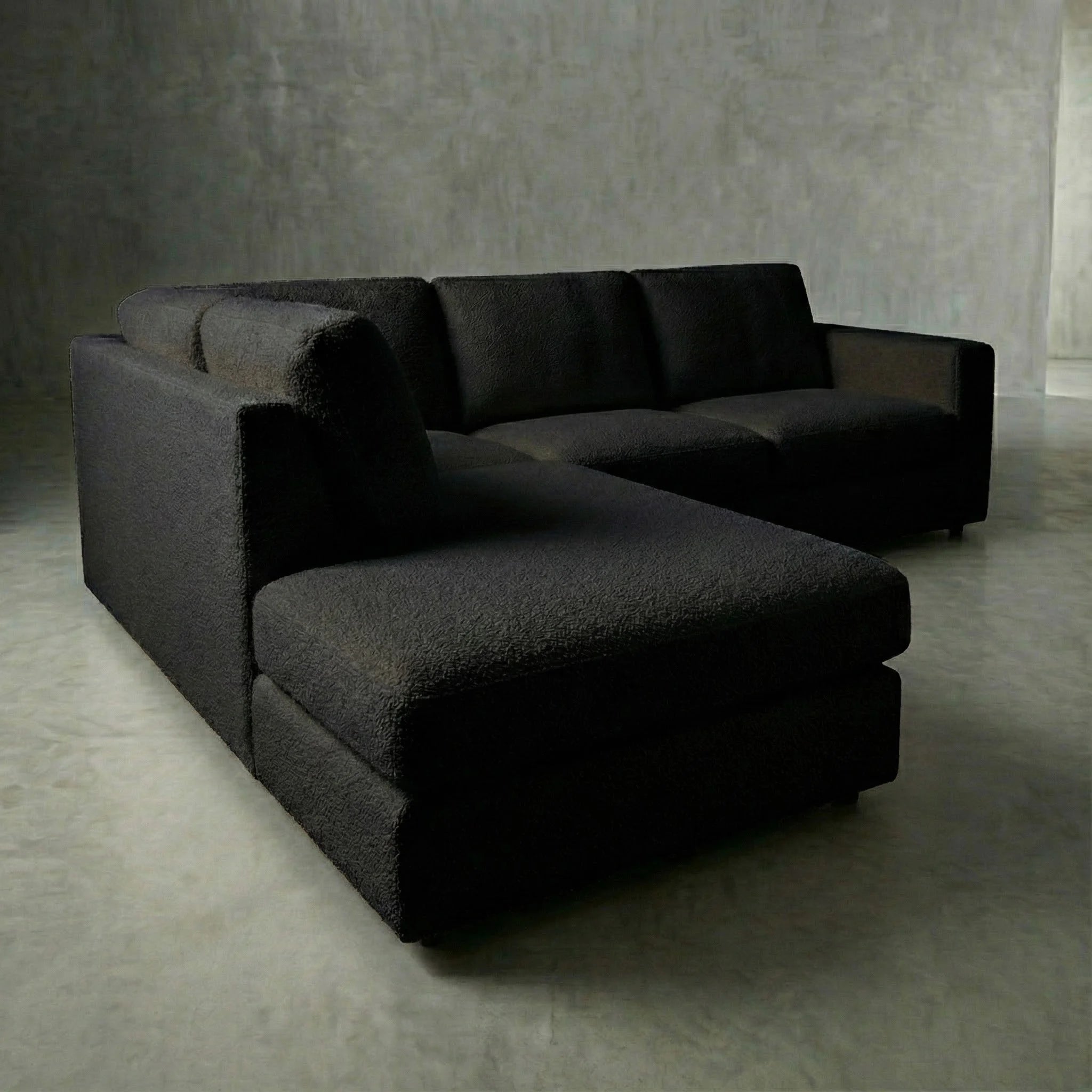 Cuddle Black Veylo Two-Piece Sectional
