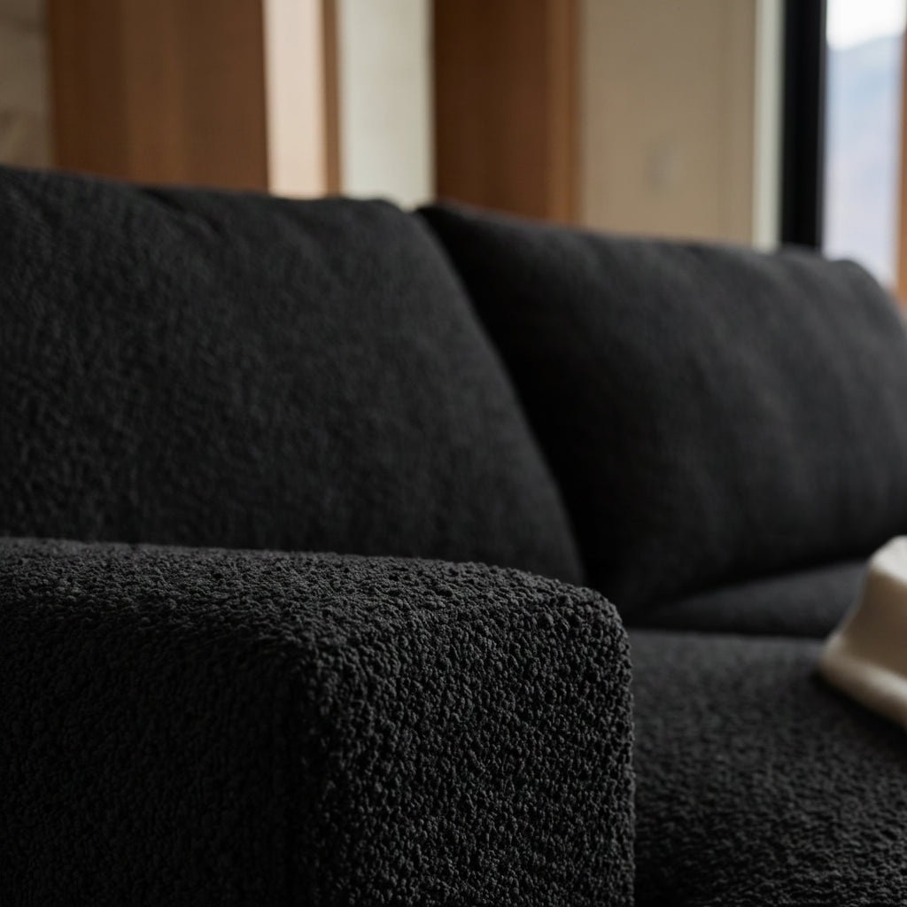 Cuddle Black Three-Piece Double Chaise Sectional