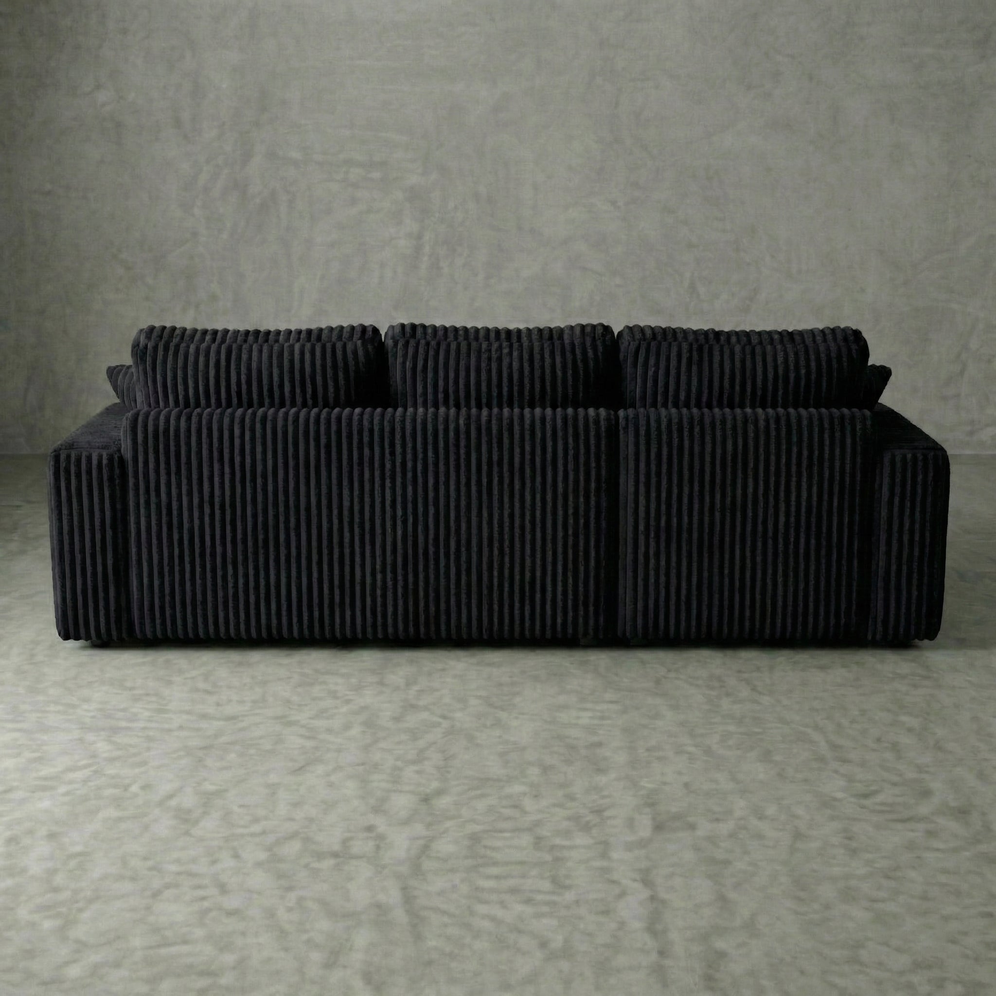 Minky Black Two-Piece Sectional