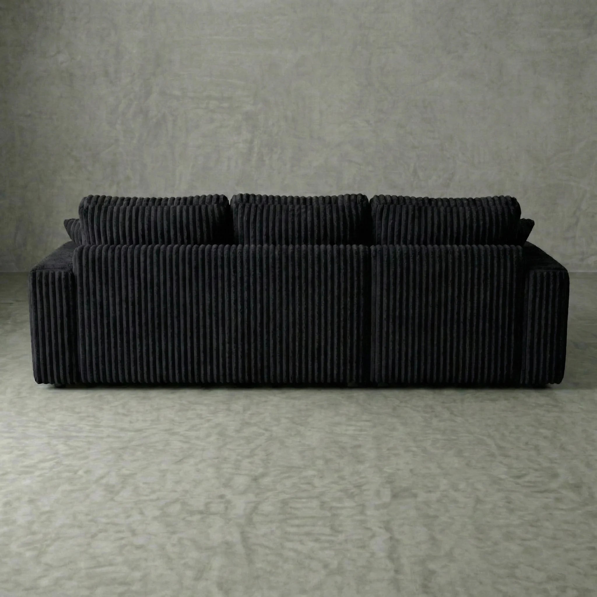 Minky Black Two-Piece Chaise Sectional