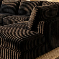 Minky Black Modular Ottoman