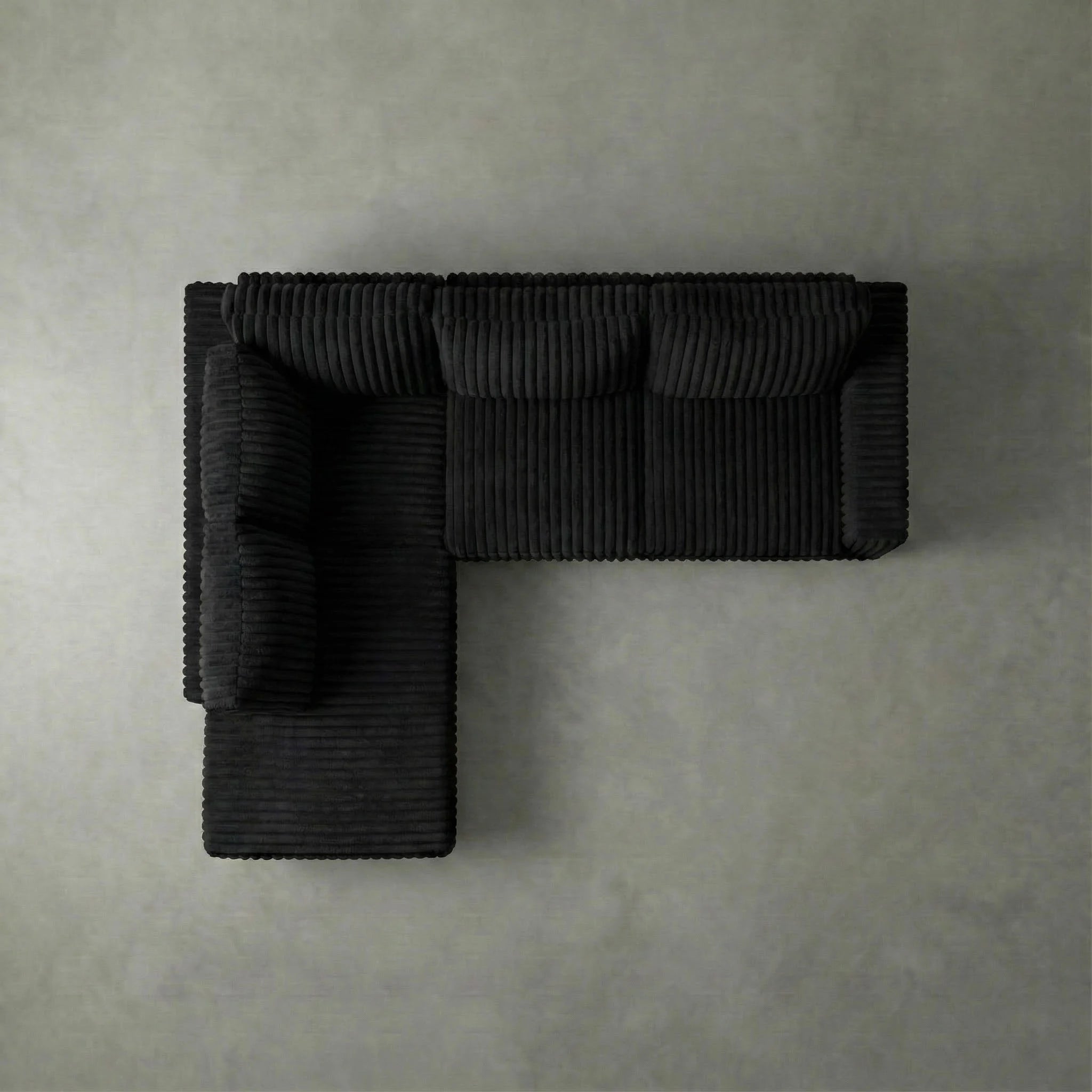 Minky Black Two-Piece Sectional