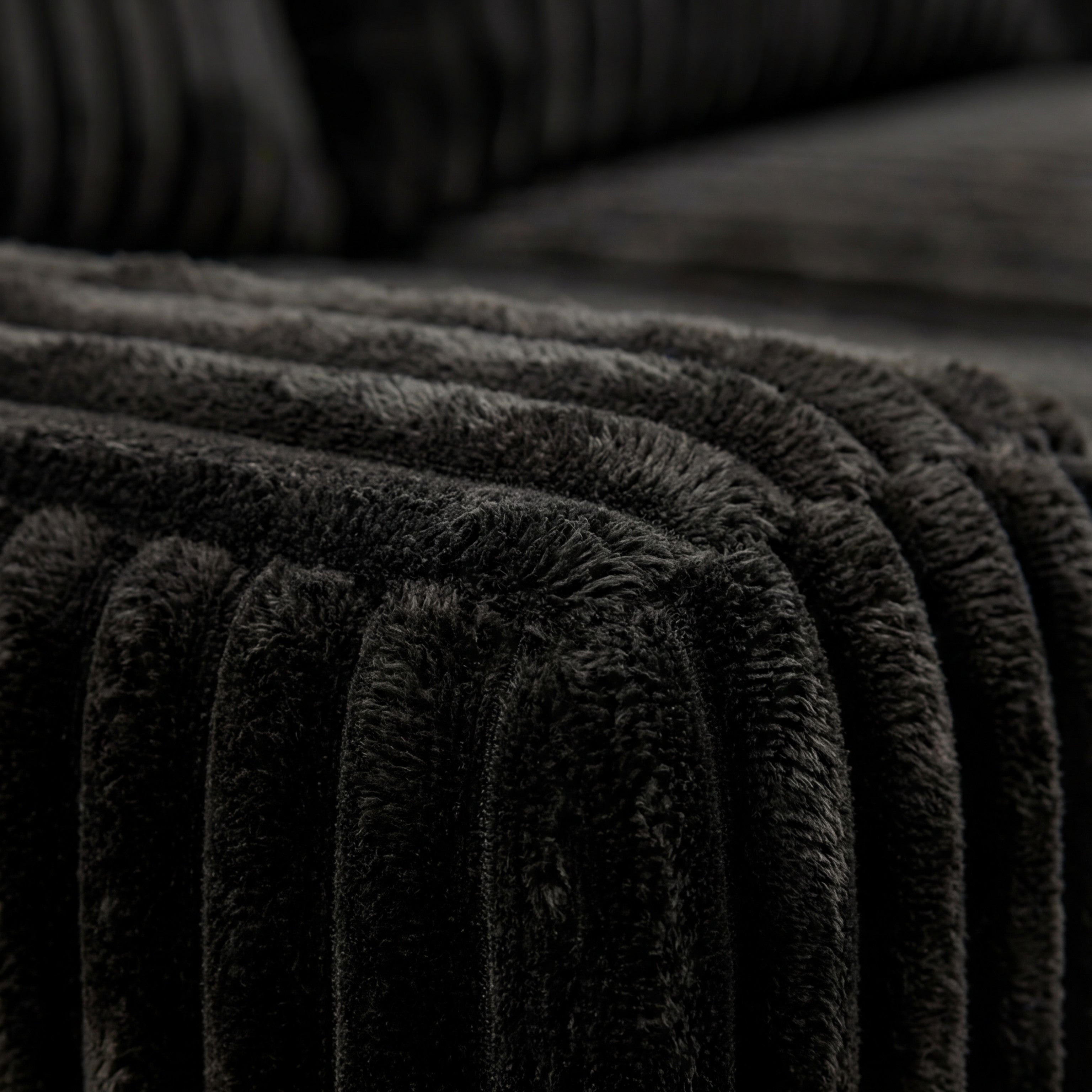 Minky Black Two-Piece Sectional