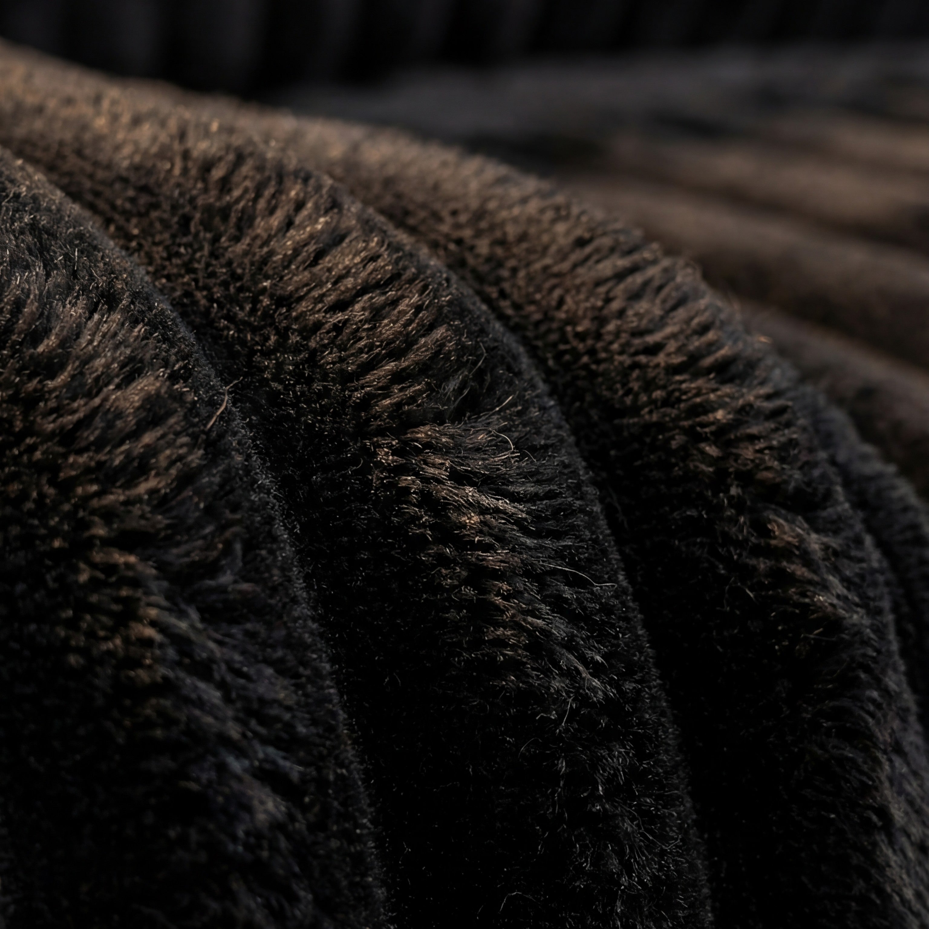 Minky Black Two-Piece Sectional