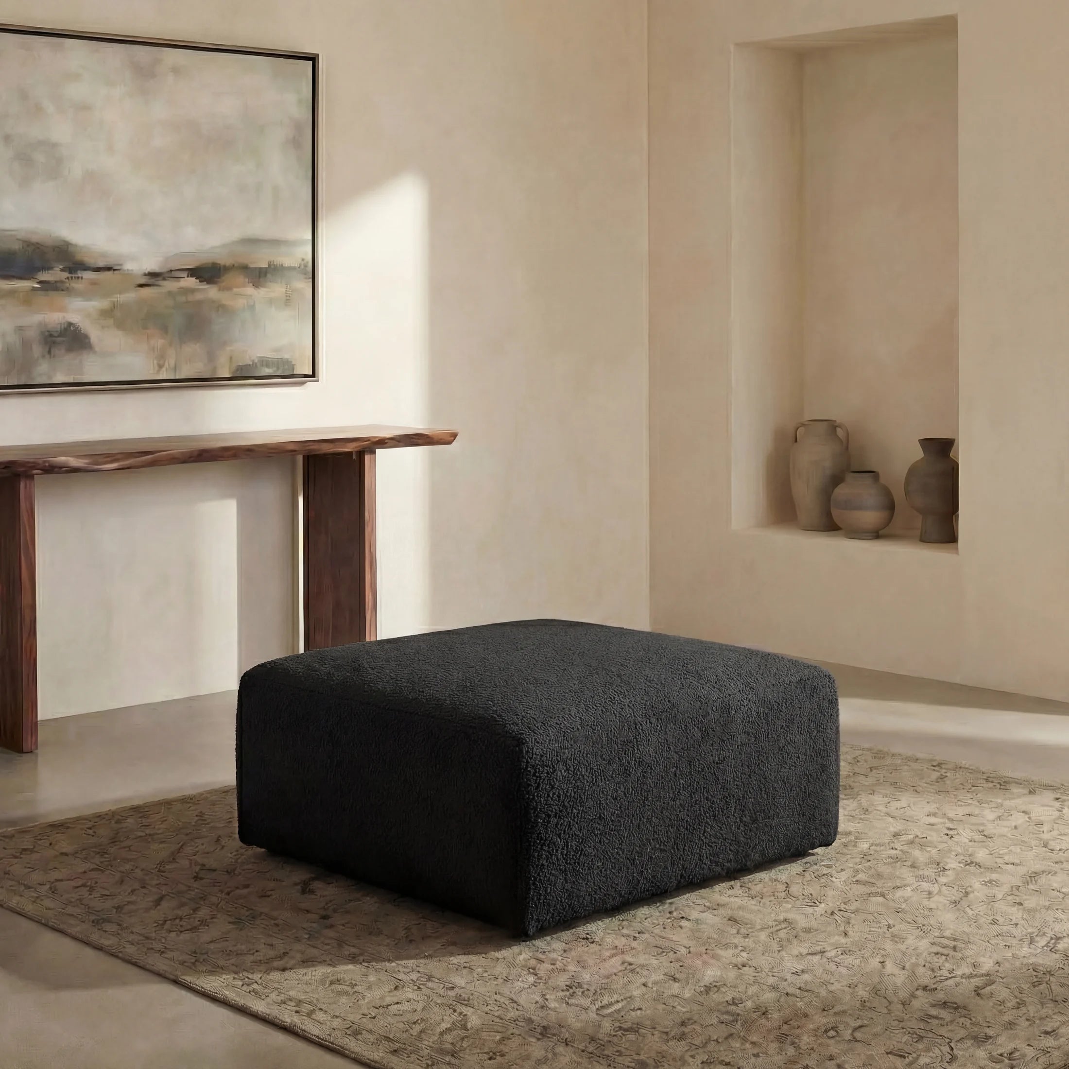 Cuddle Black Modular Ottoman