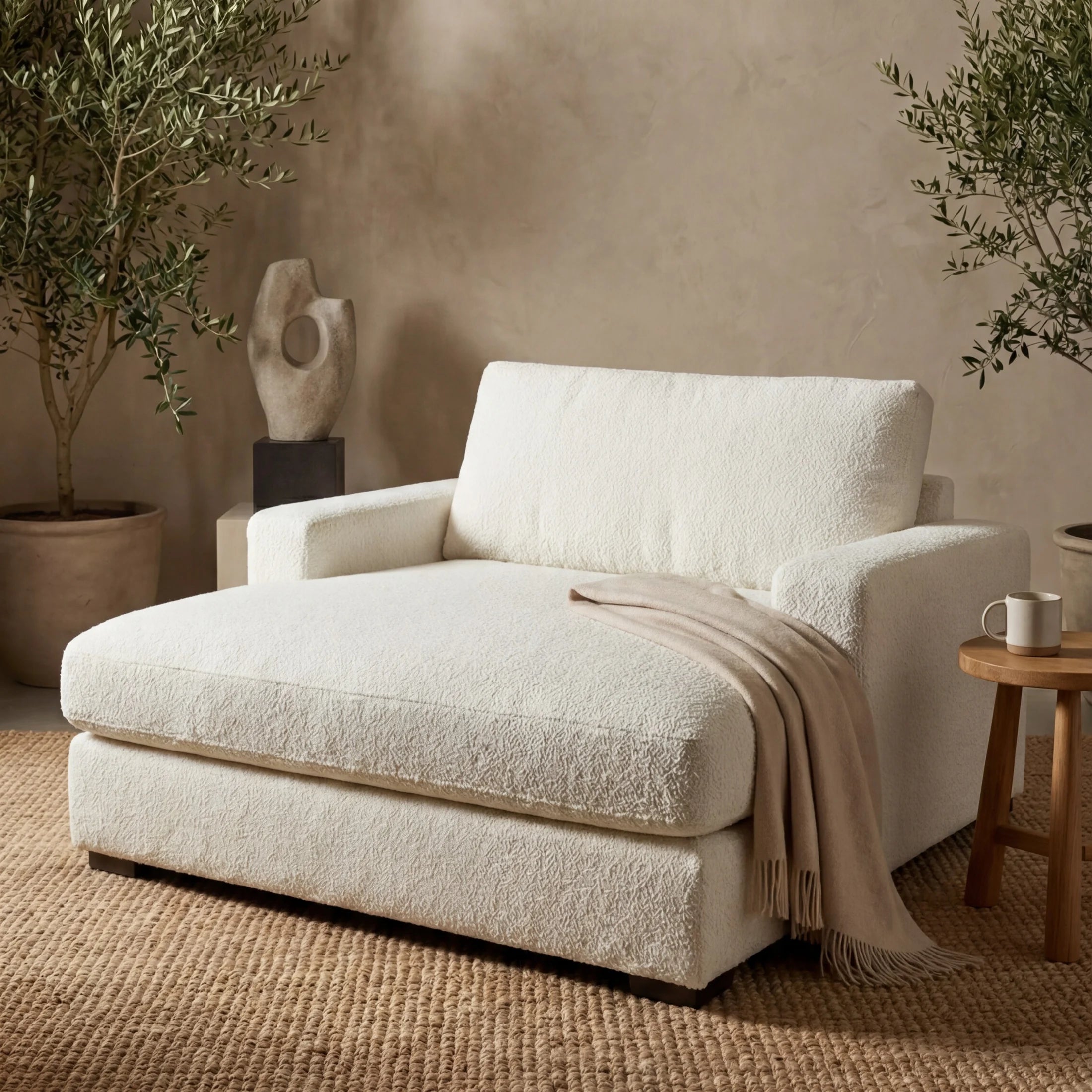 Cuddle Bone chaise lounger staged in a styled living room (view 4)