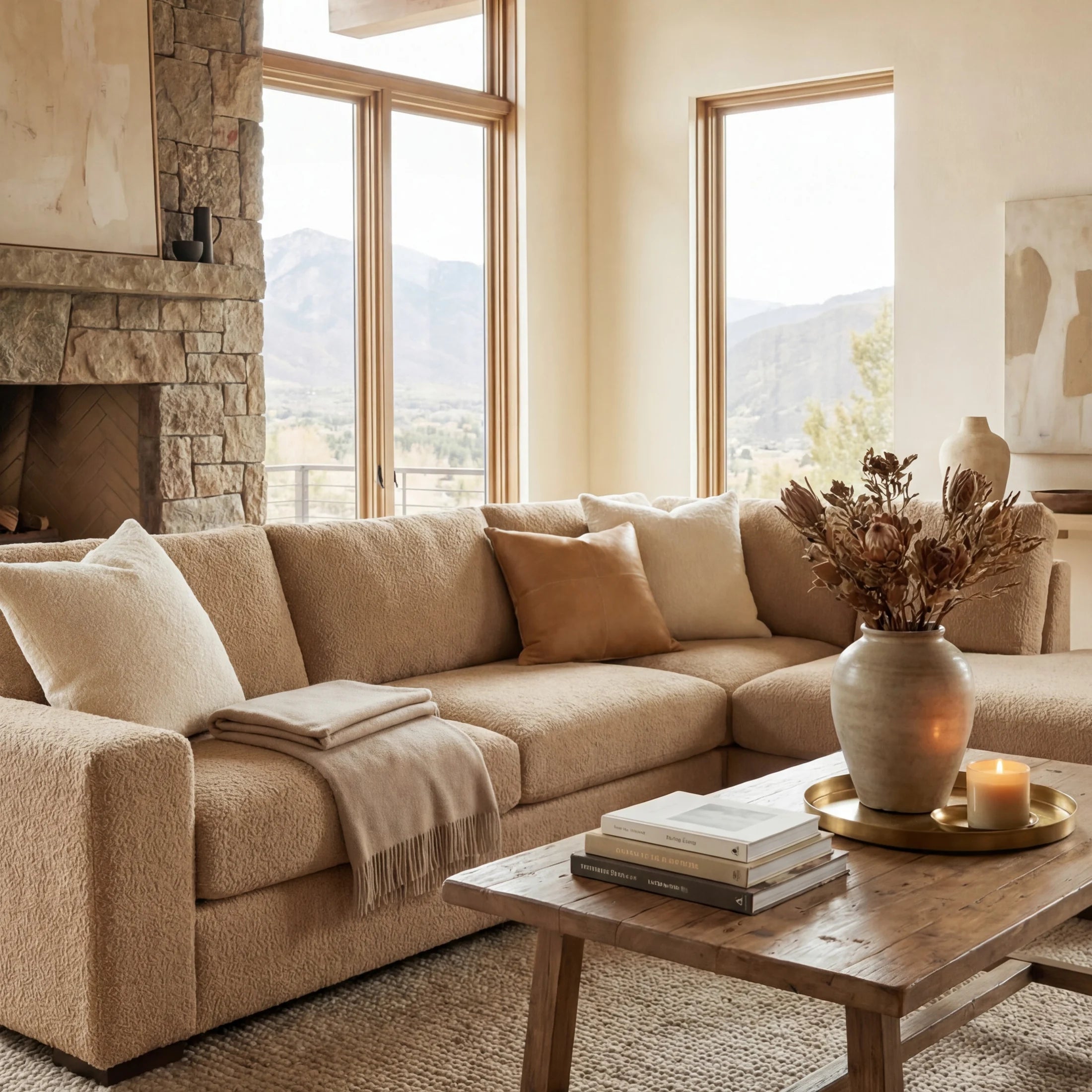 Cuddle Cashew Veylo Two-Piece Sectional