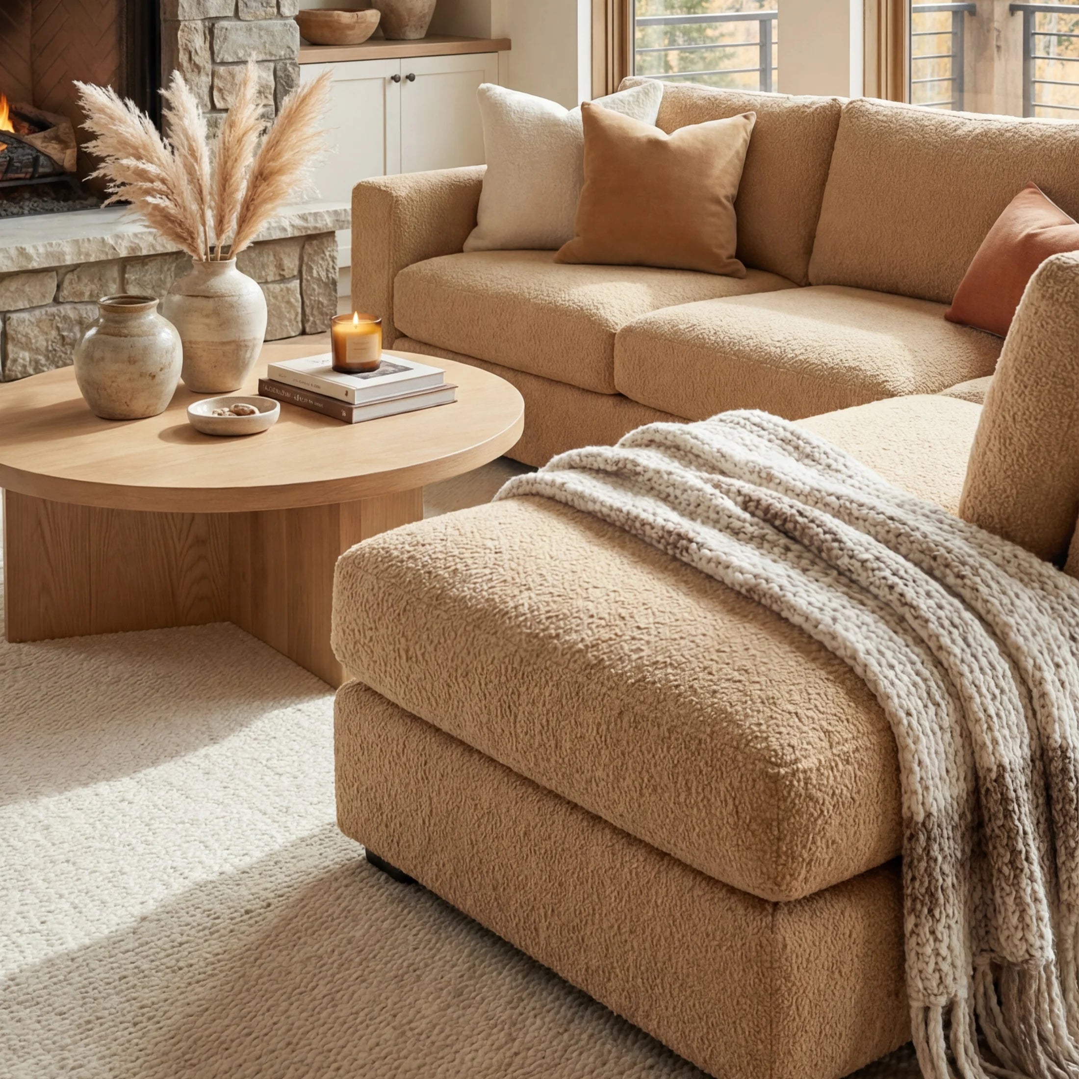 Cuddle Cashew Veylo Two-Piece Sectional