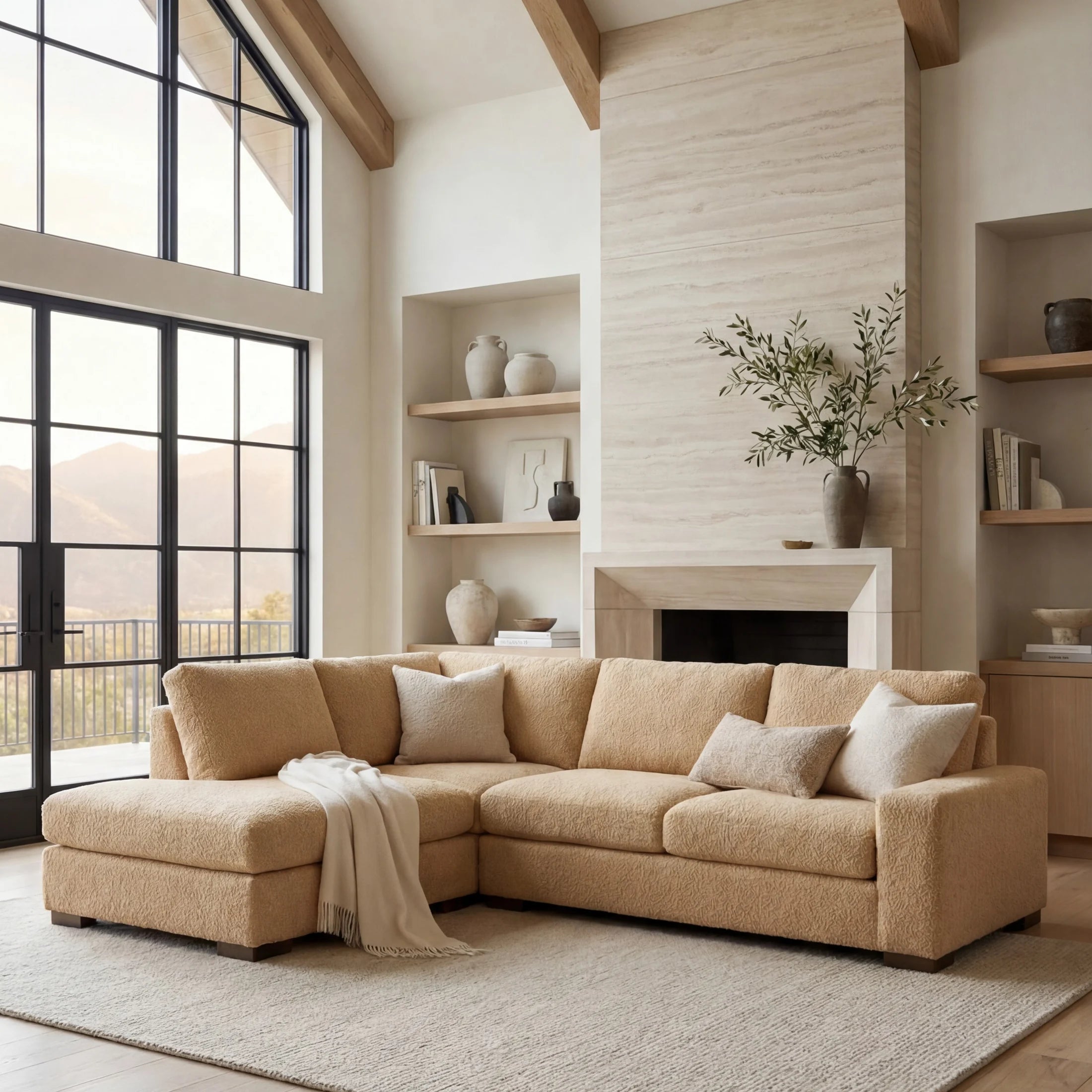 Cuddle Cashew Veylo Two-Piece Sectional