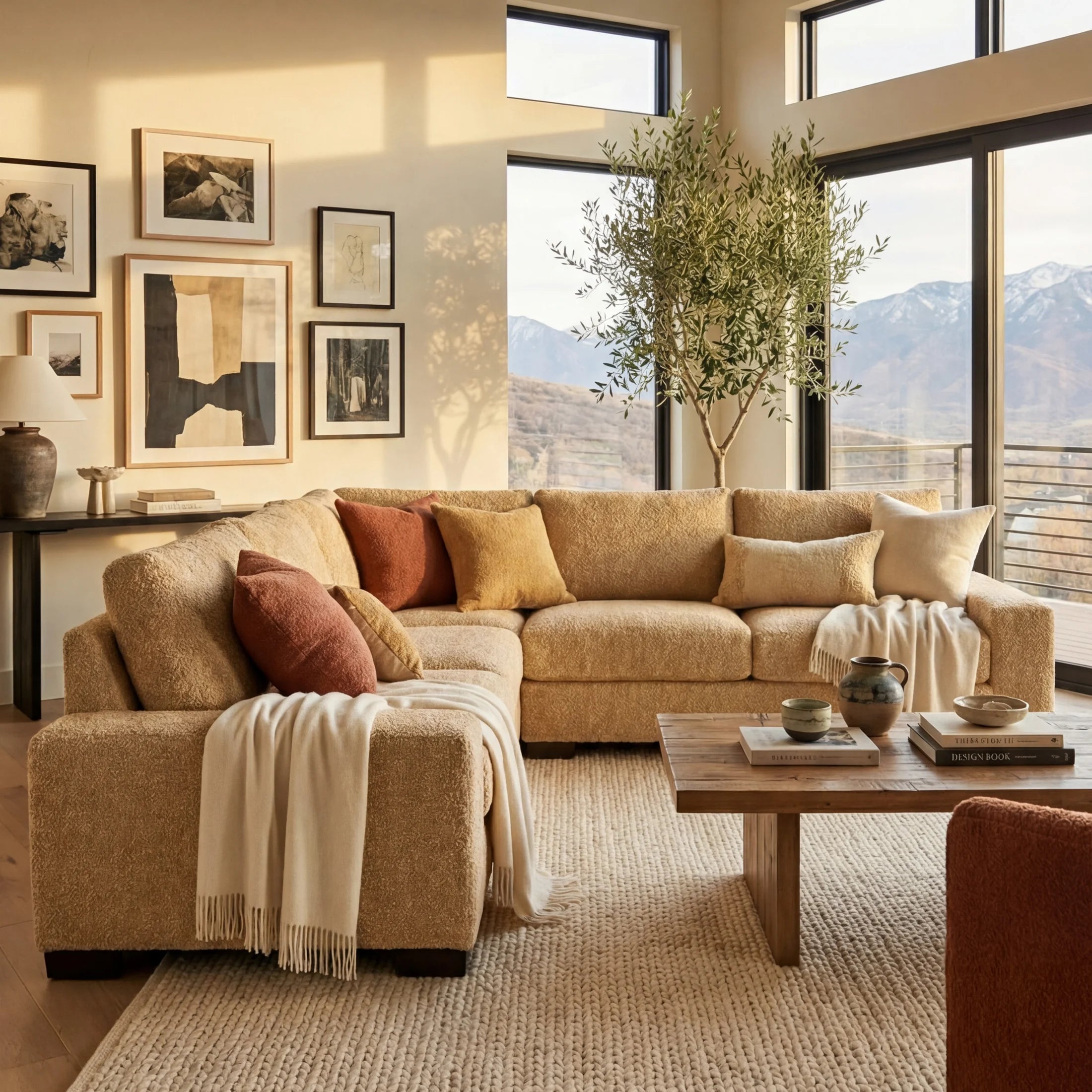 Cuddle Cashew Three-Piece Sectional