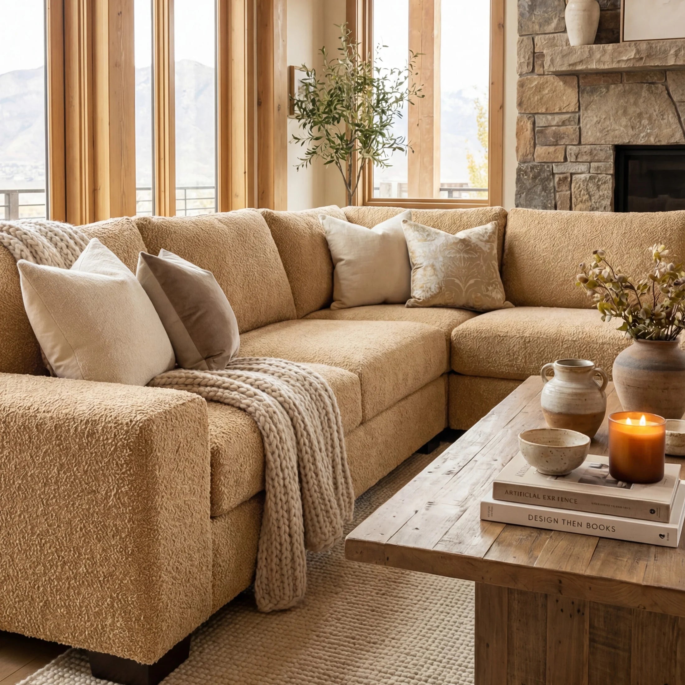 Cuddle Cashew Three-Piece Sectional