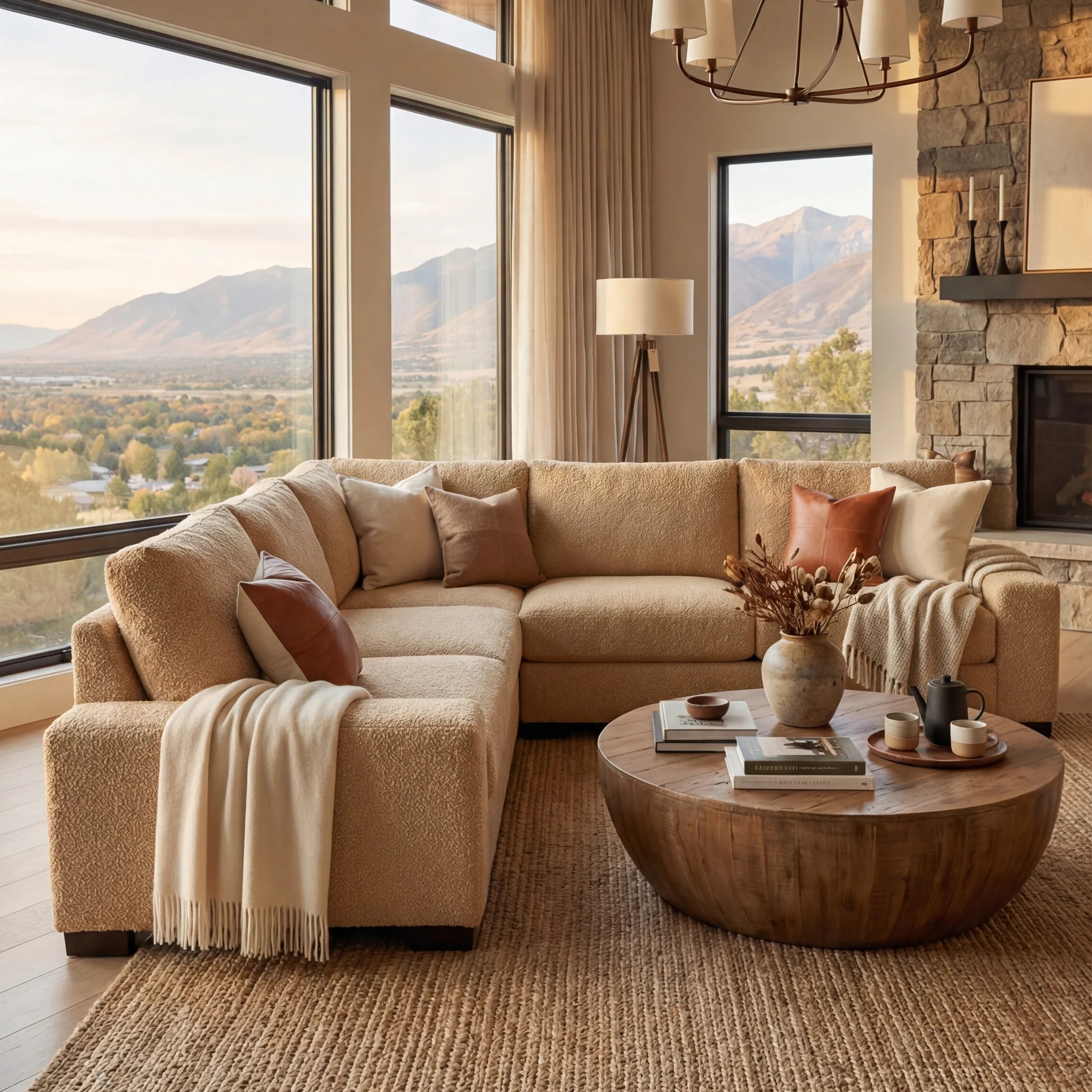 Cuddle Cashew Three-Piece Sectional