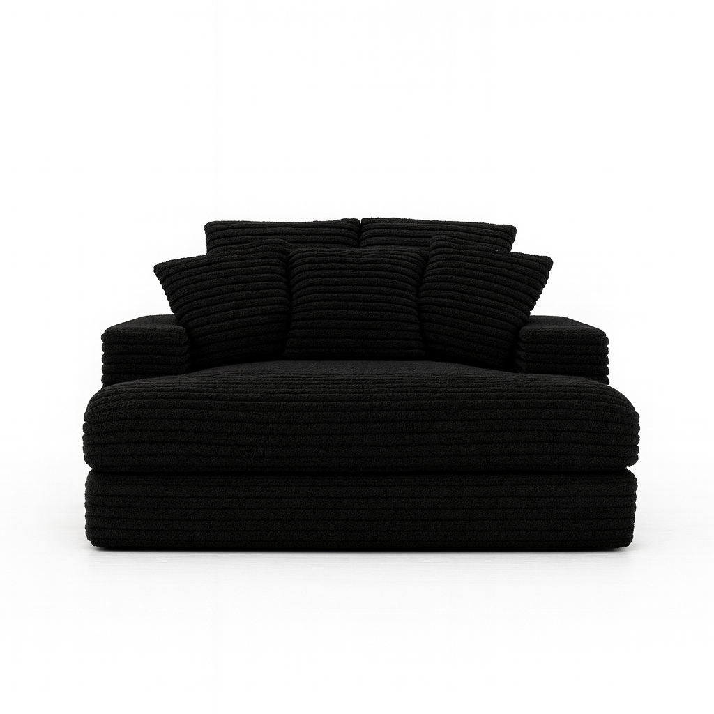 Minky Black Chaise Lounger