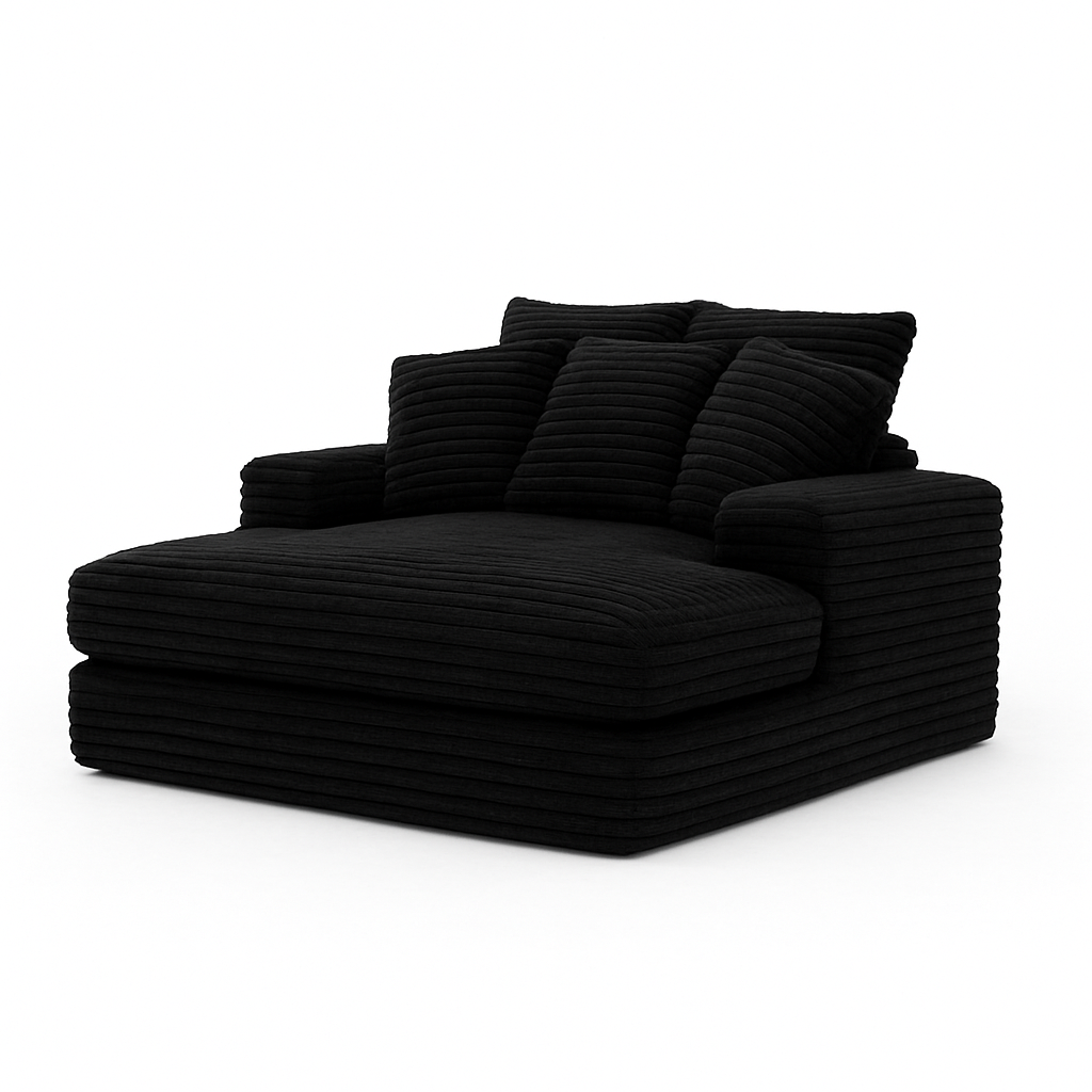 Minky Black Chaise Lounger