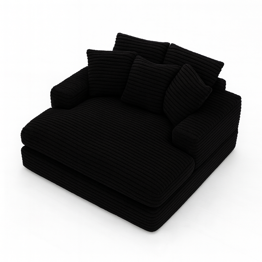 Minky Black Chaise Lounger