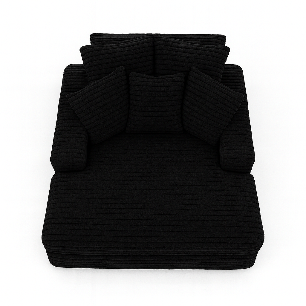 Minky Black Chaise Lounger