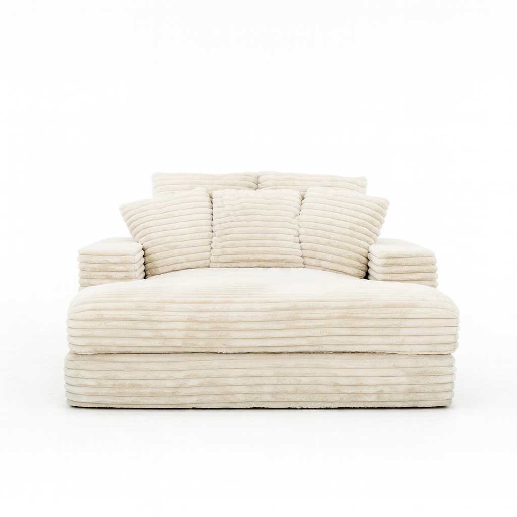 Minky Cream Chaise Lounger