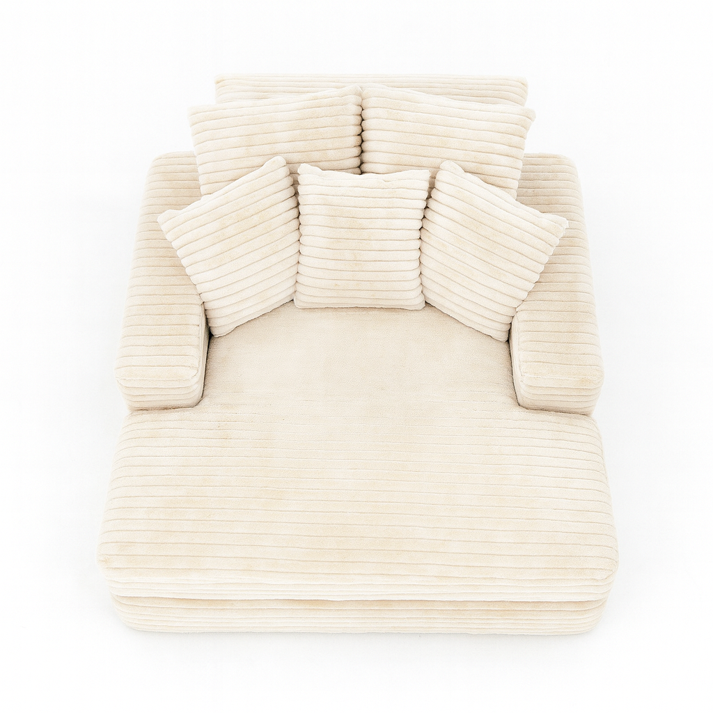 Minky Cream Chaise Lounger