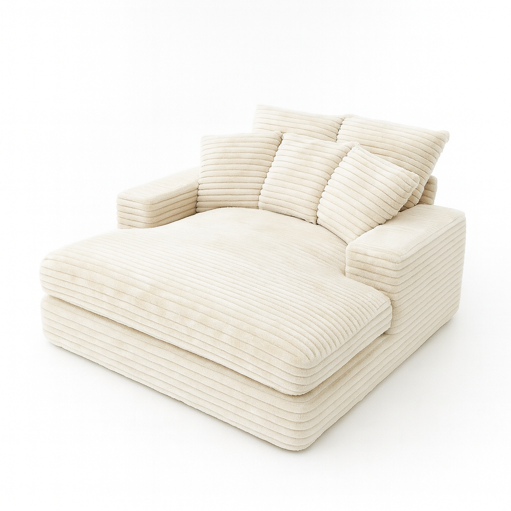 Minky Cream Chaise Lounger