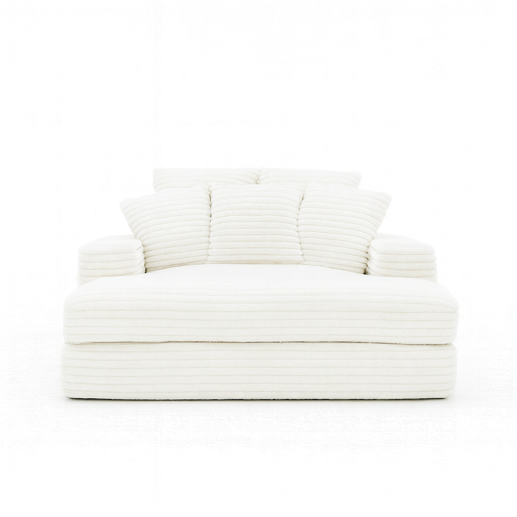 Minky White Chaise Lounger