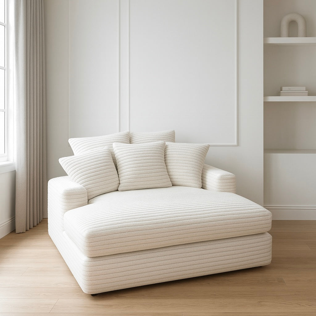 Minky White Chaise Lounger