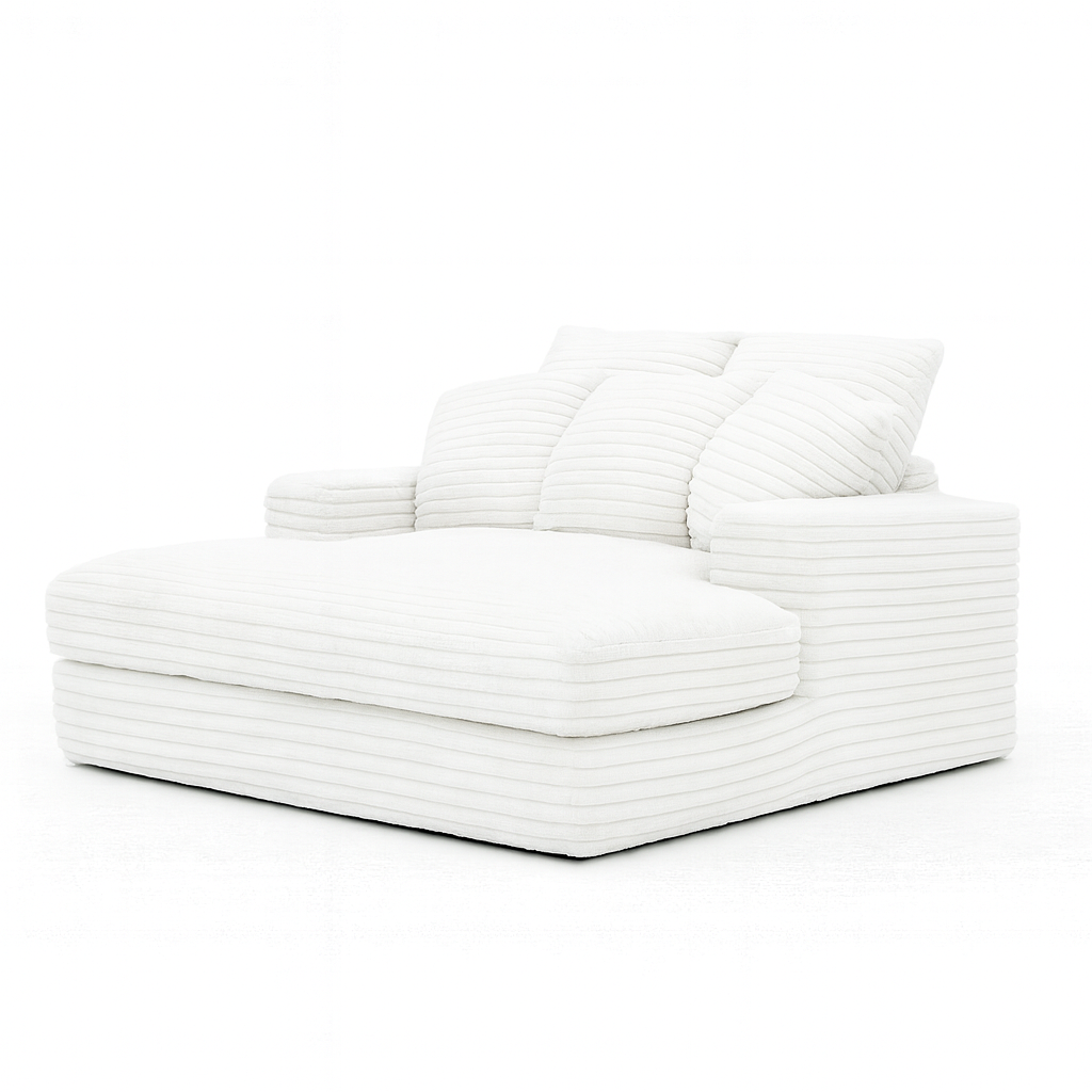 Minky White Chaise Lounger