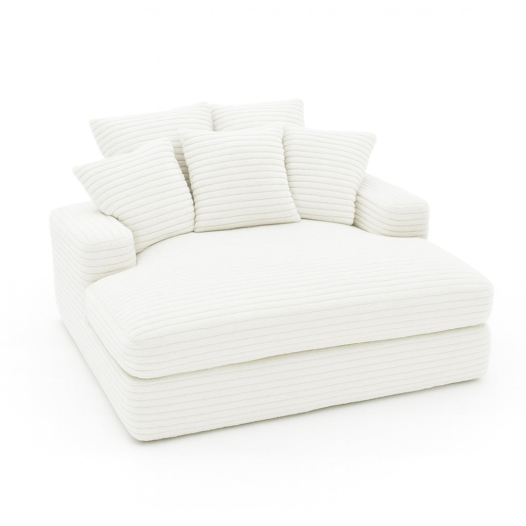 Minky White Chaise Lounger