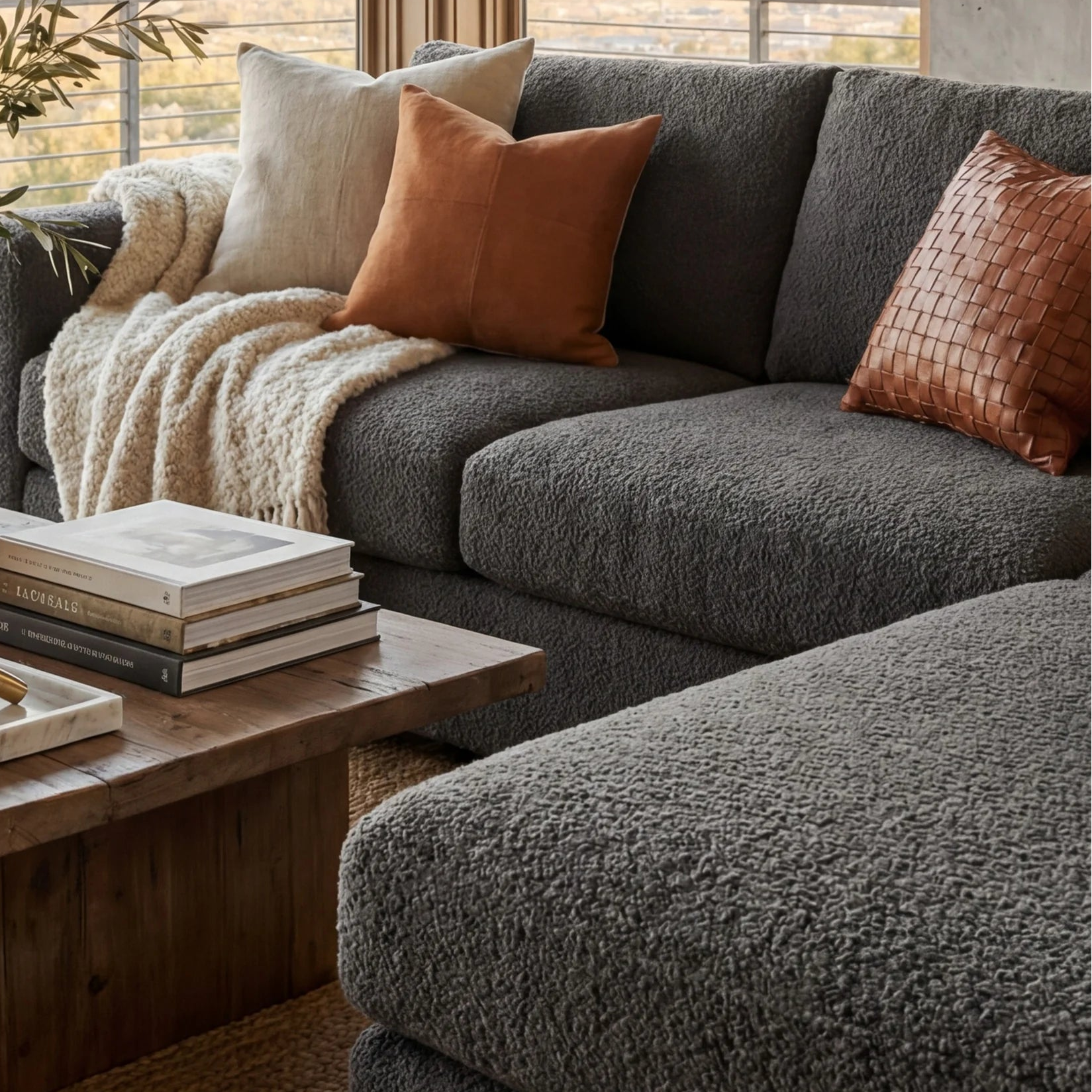 Cuddle Charcoal Two-Piece Chaise Sectional