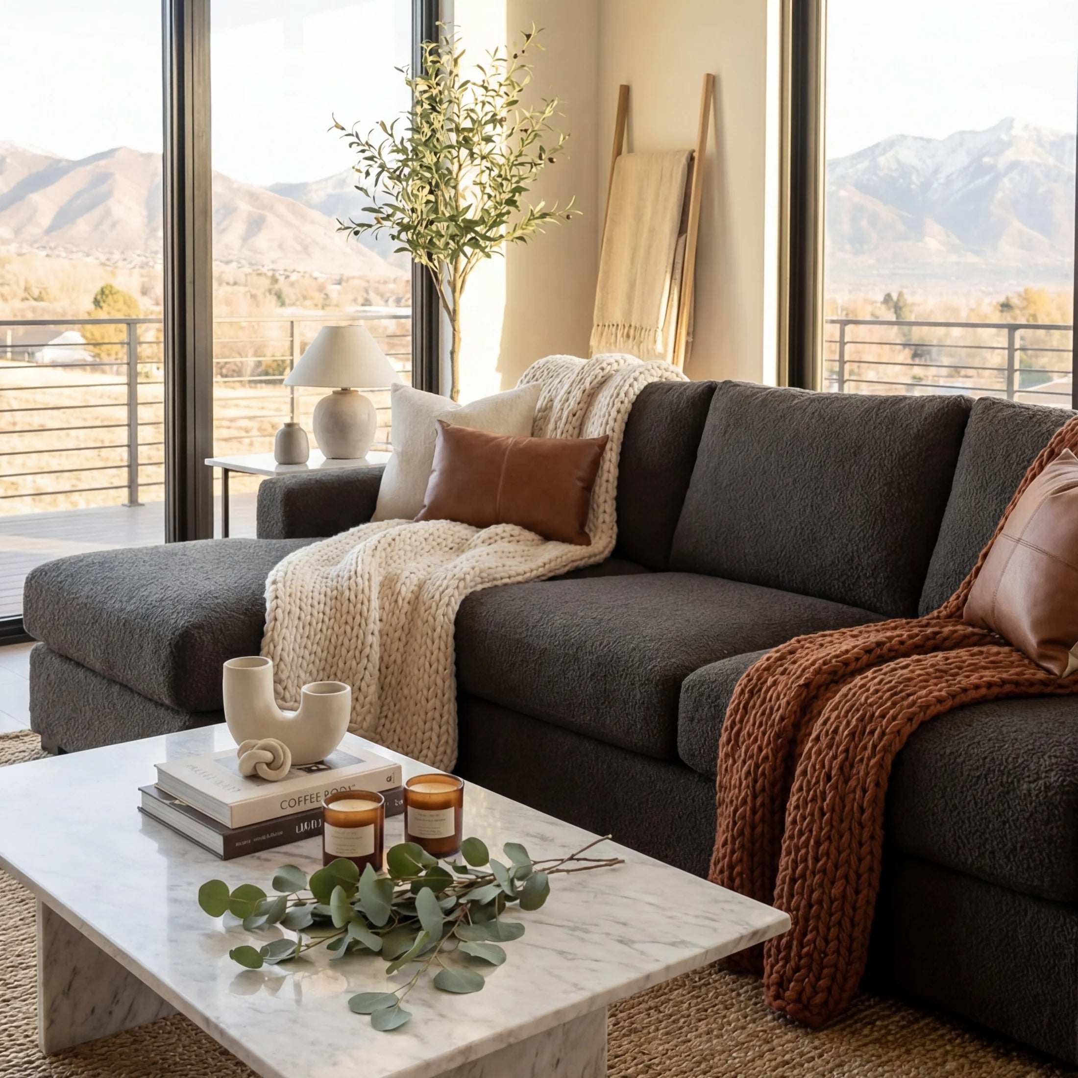 Cuddle Charcoal Two-Piece Chaise Sectional