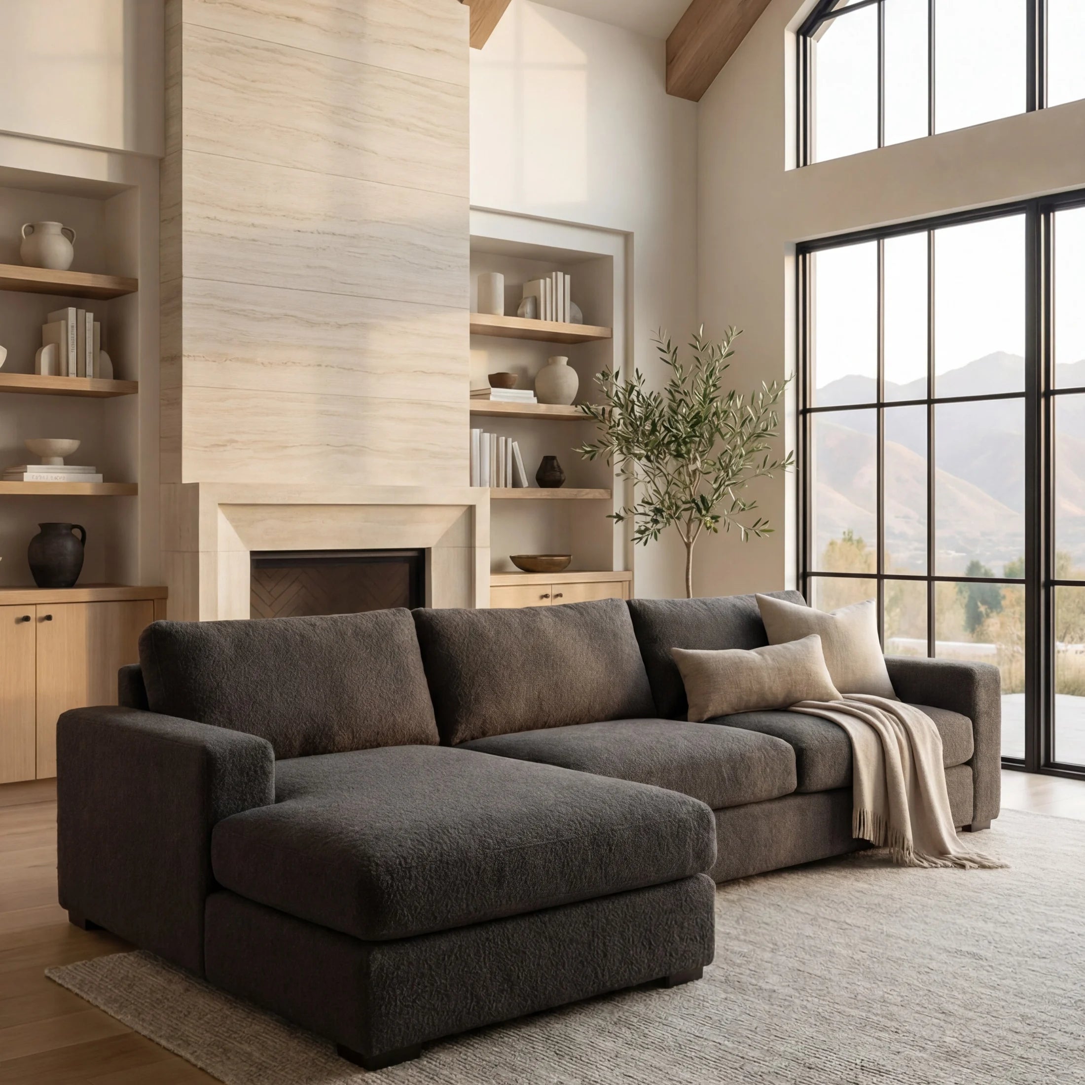 Cuddle Charcoal Two-Piece Chaise Sectional
