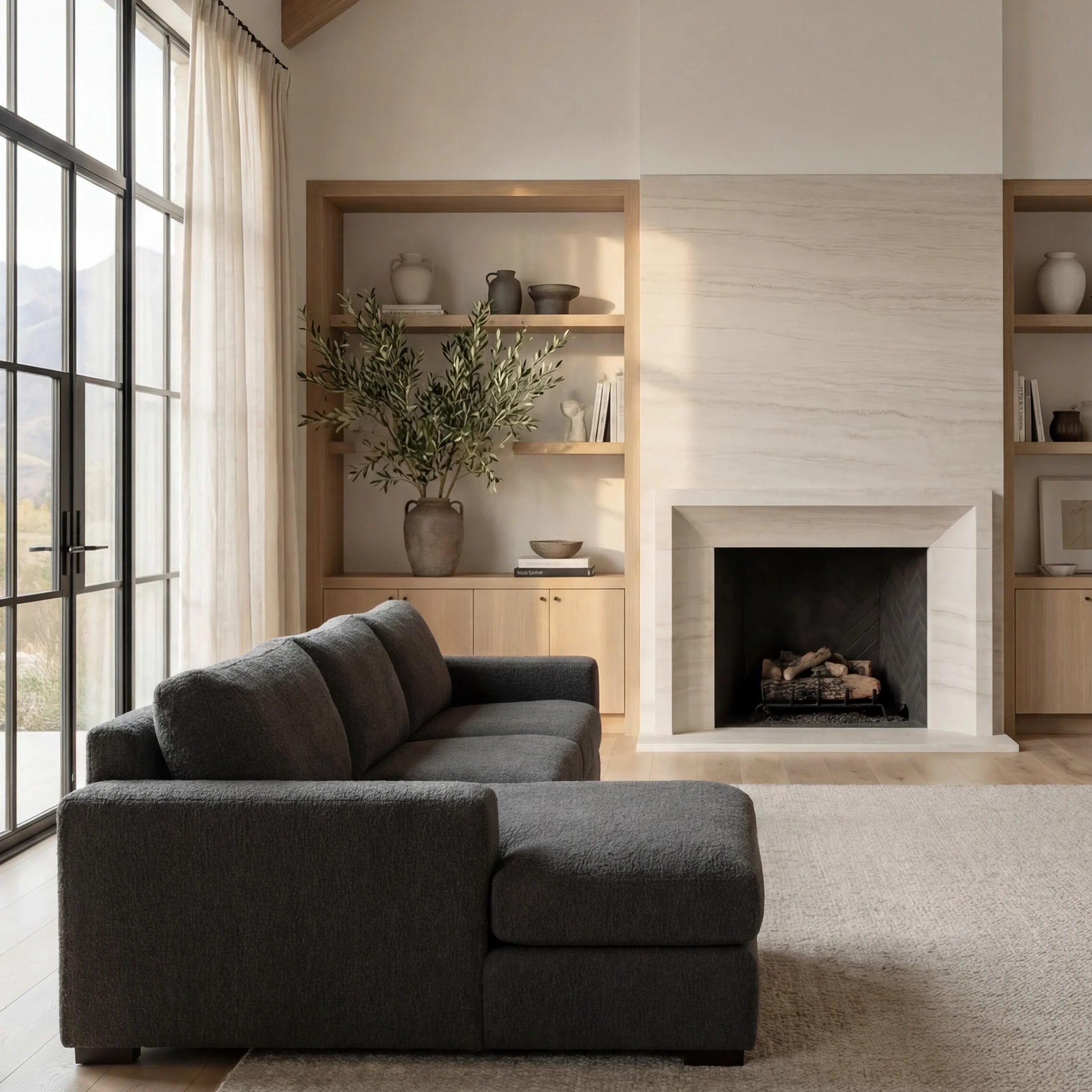 Cuddle Charcoal Two-Piece Chaise Sectional
