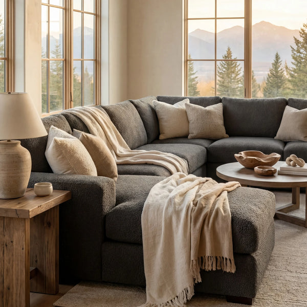 Charcoal Cuddle Three-Piece Chaise Sectional