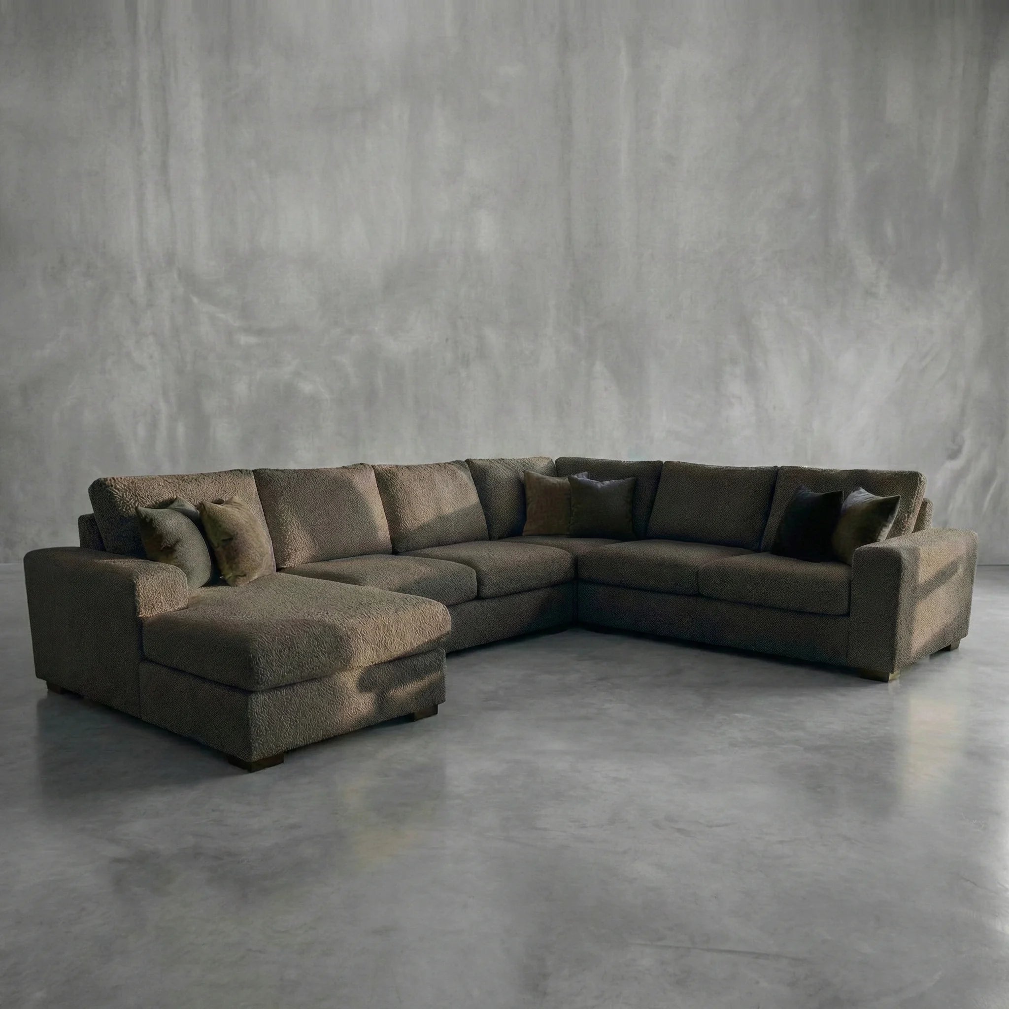 Charcoal Cuddle Three-Piece Chaise Sectional