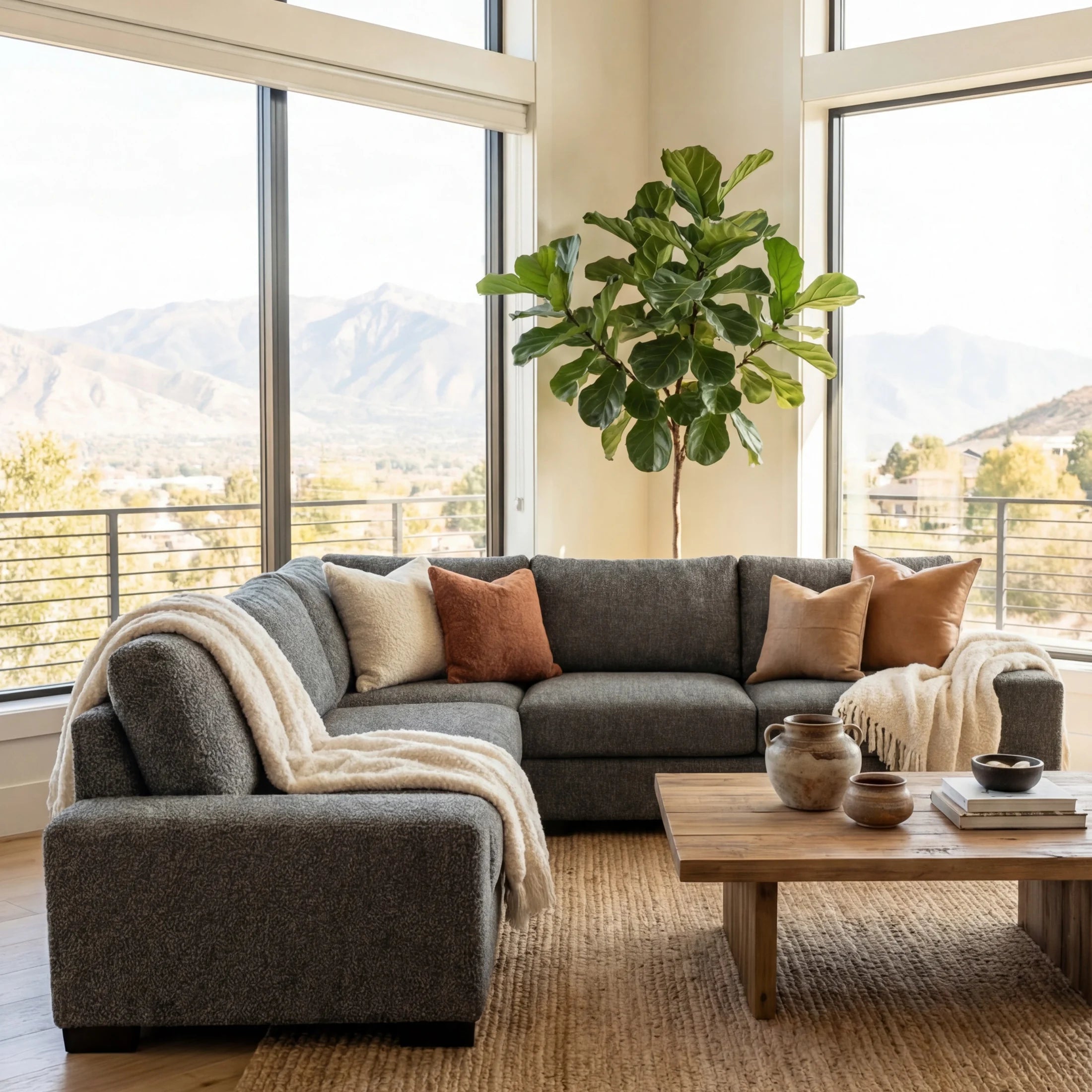 Cuddle Charcoal Three-Piece Sectional