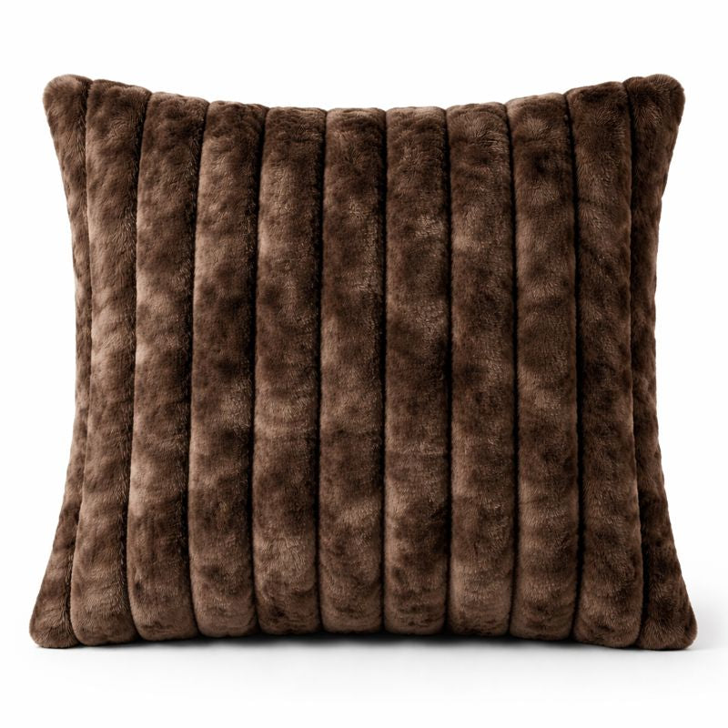 24" Big Wig Minky Mocha Throw Pillow