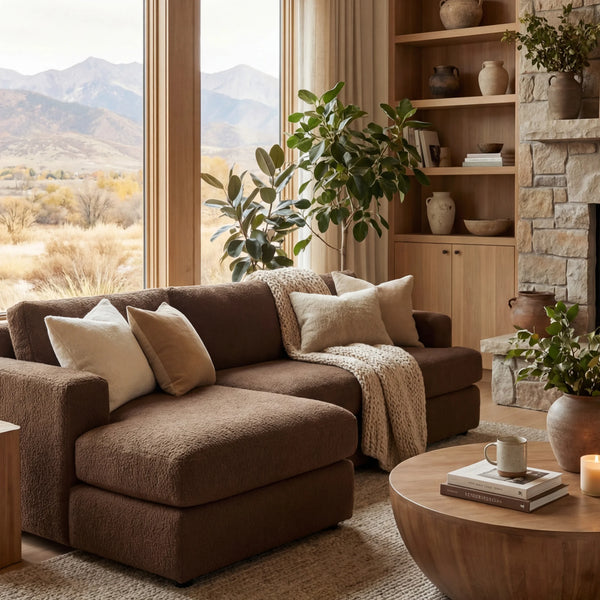 Cuddle Chocolate Two-Piece Chaise Sectional