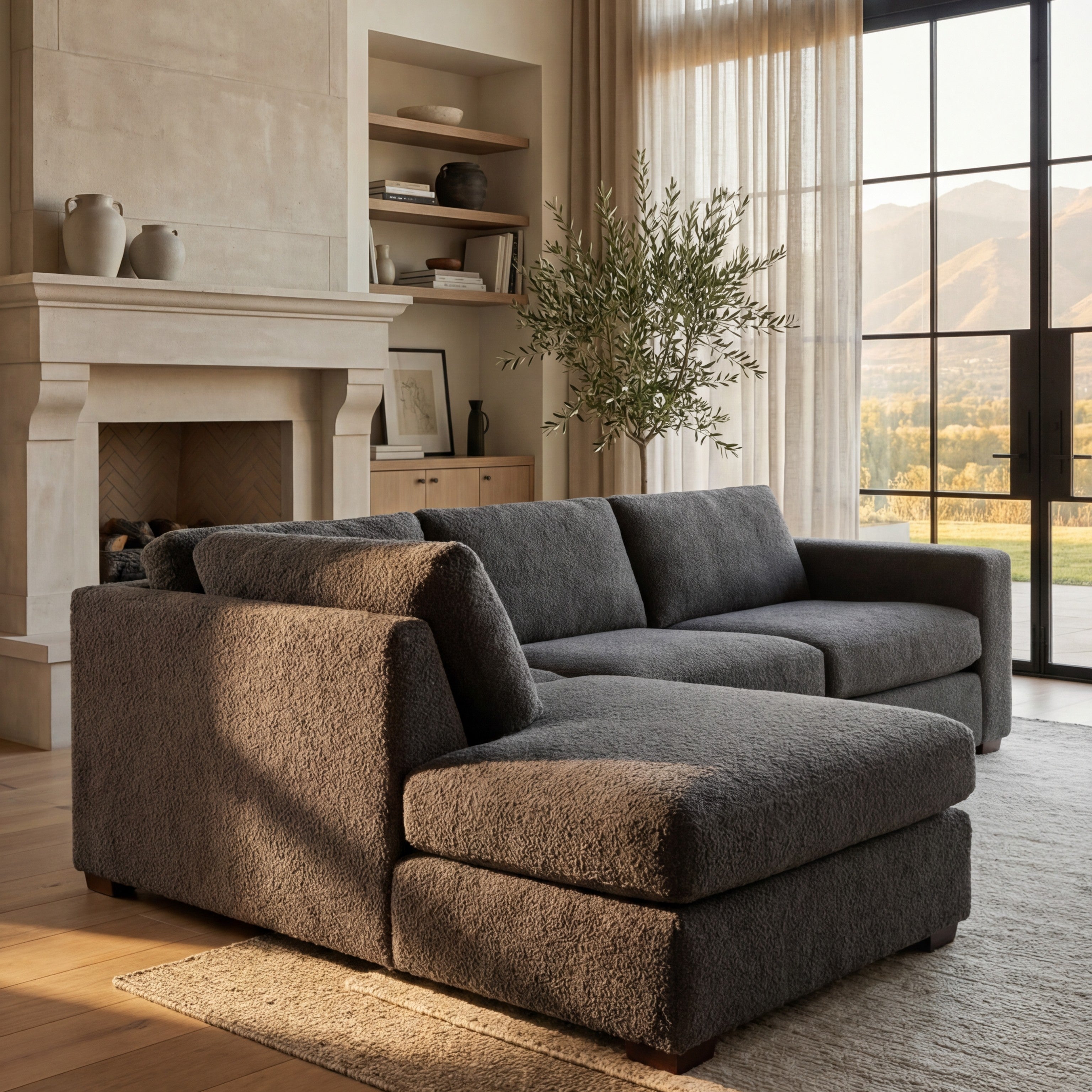 Cuddle Charcoal Veylo Two-Piece Sectional