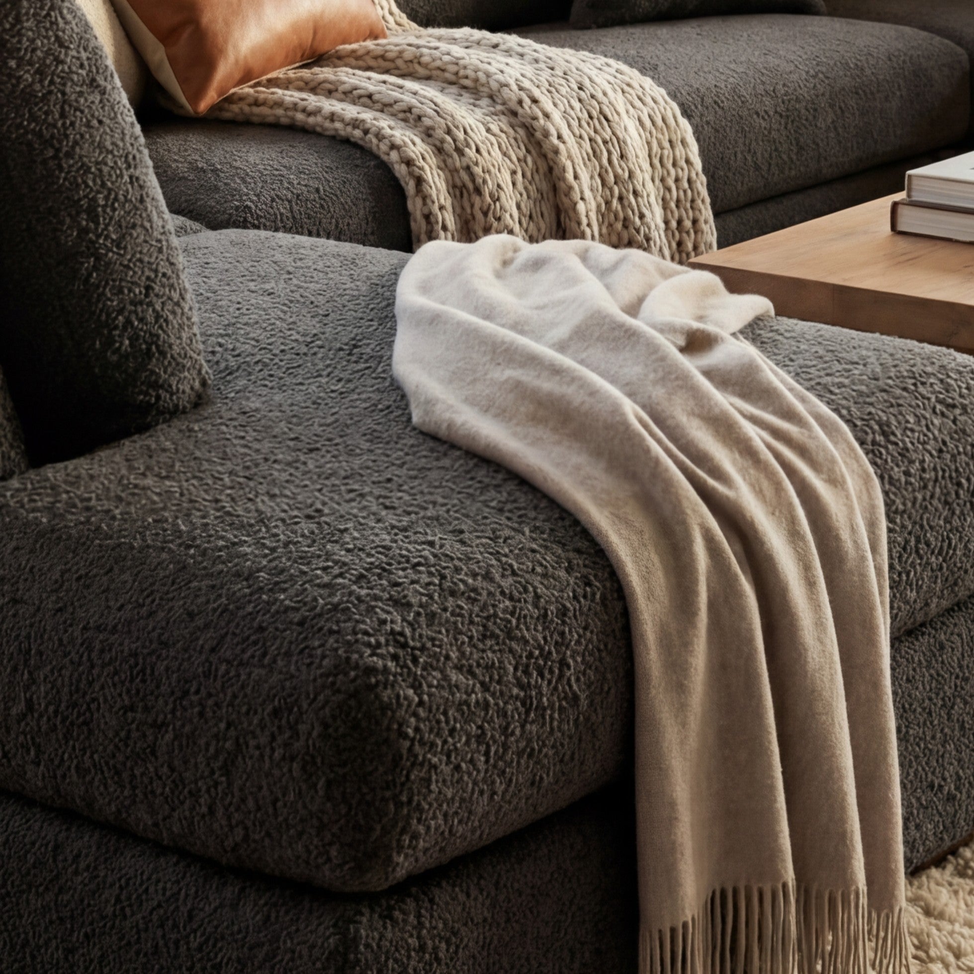 Cuddle Charcoal Veylo Two-Piece Sectional