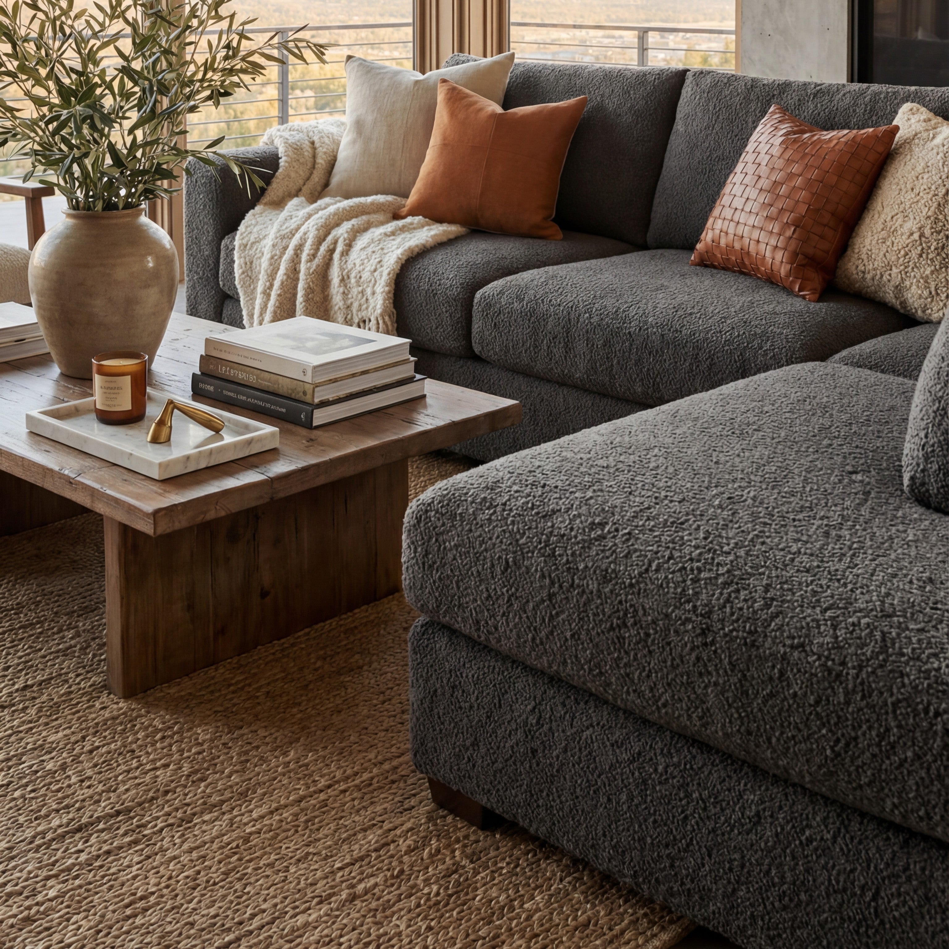 Cuddle Charcoal Veylo Two-Piece Sectional