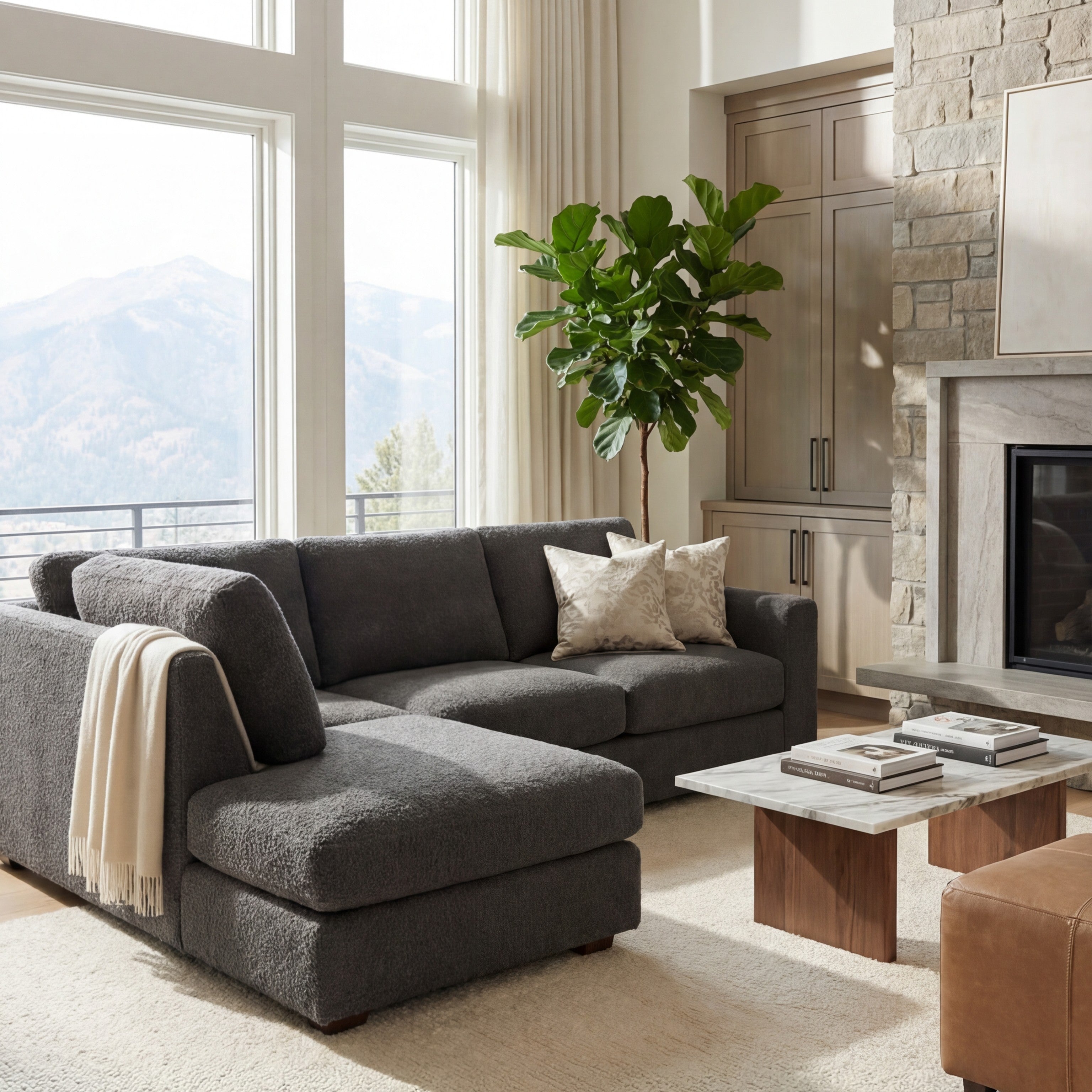 Cuddle Charcoal Veylo Two-Piece Sectional