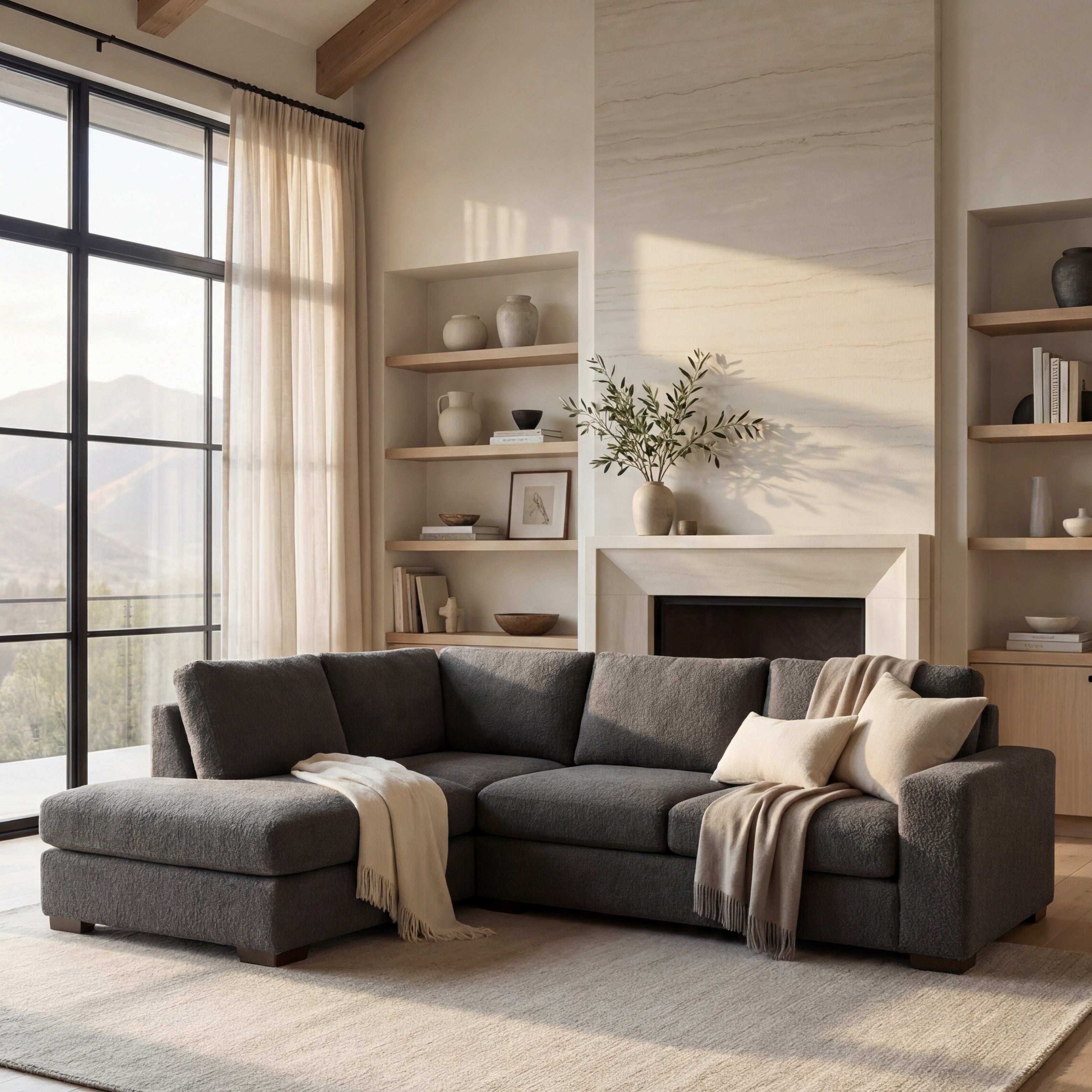 Cuddle Charcoal Veylo Two-Piece Sectional