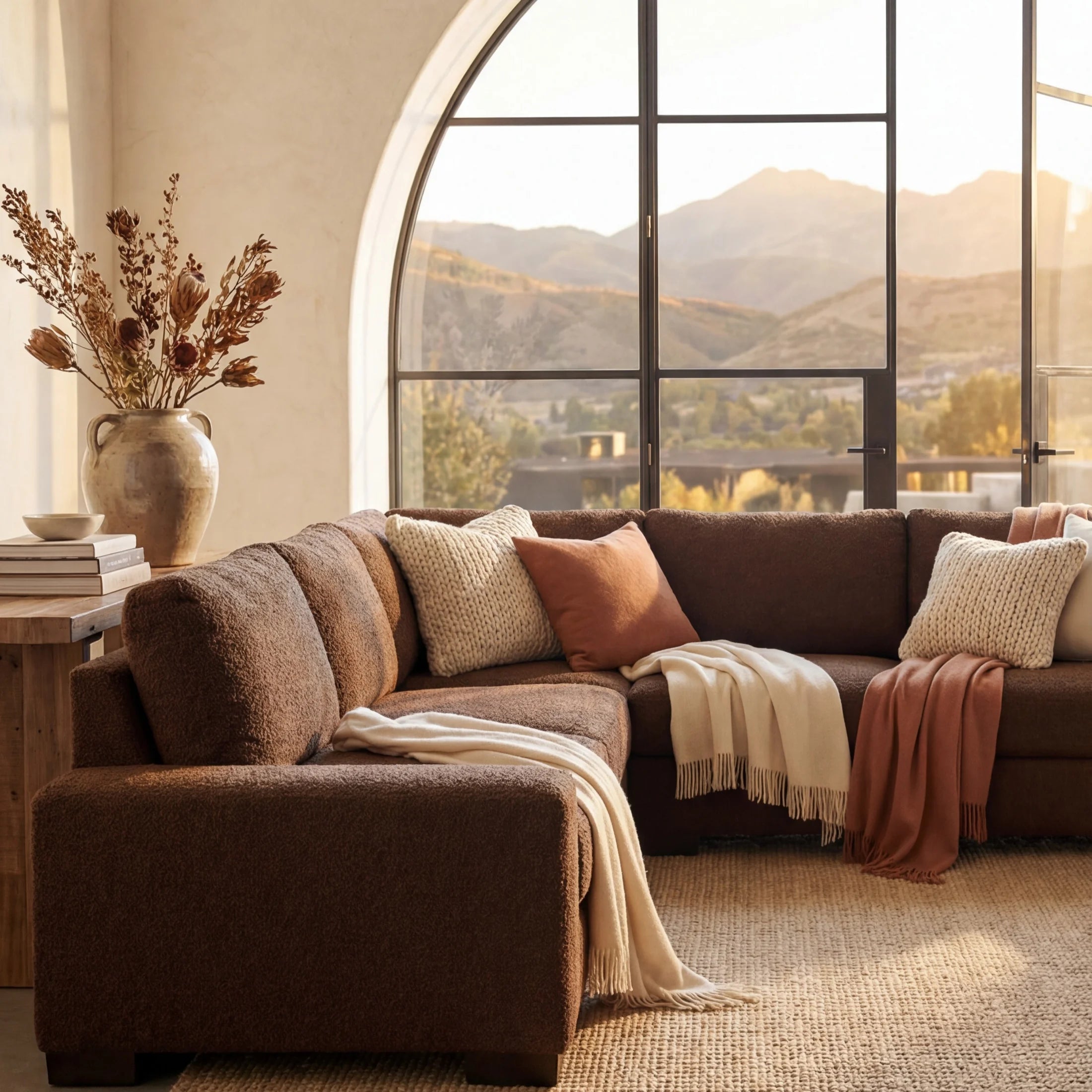 Cuddle Chocolate Three-Piece Sectional