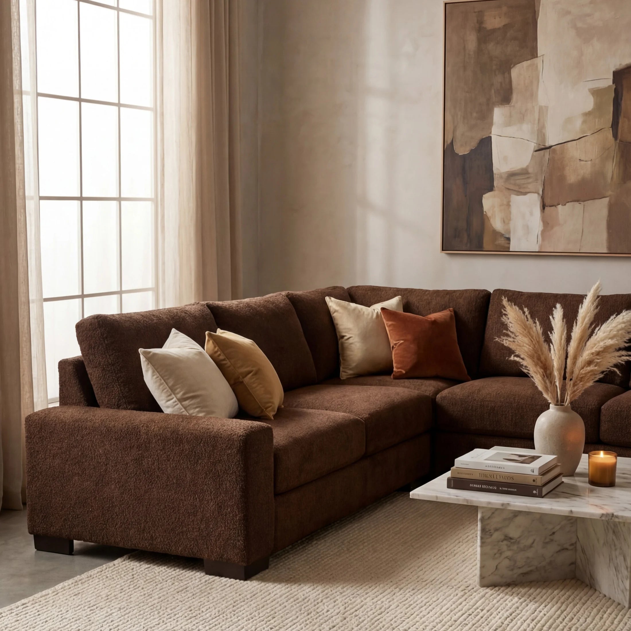 Cuddle Chocolate Three-Piece Sectional