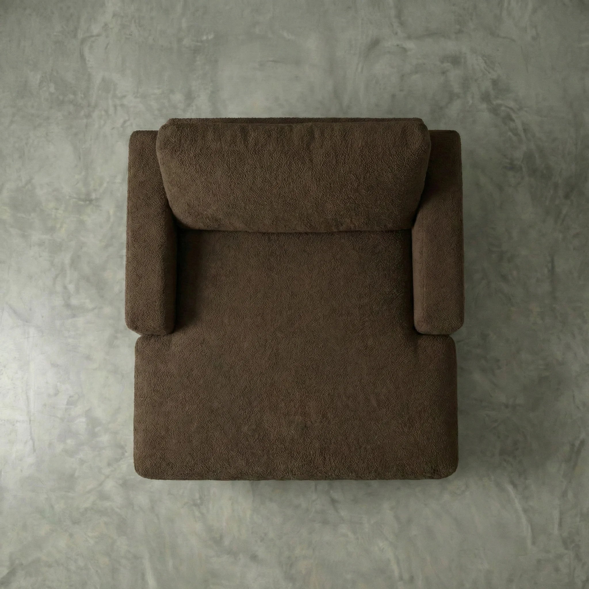 Aerial studio view of Cuddle Chocolate chaise lounger